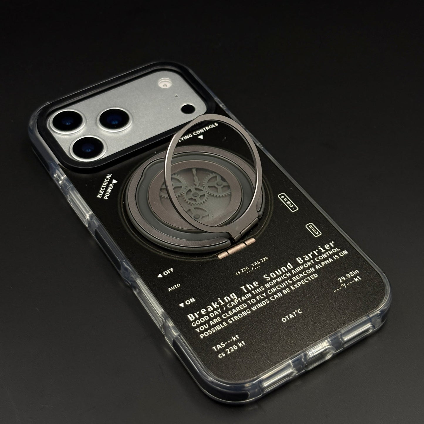 Metal Rotating Stand MagSafe Case for iPhone 17 Series | Futuristic Tech Gear Ring Kickstand