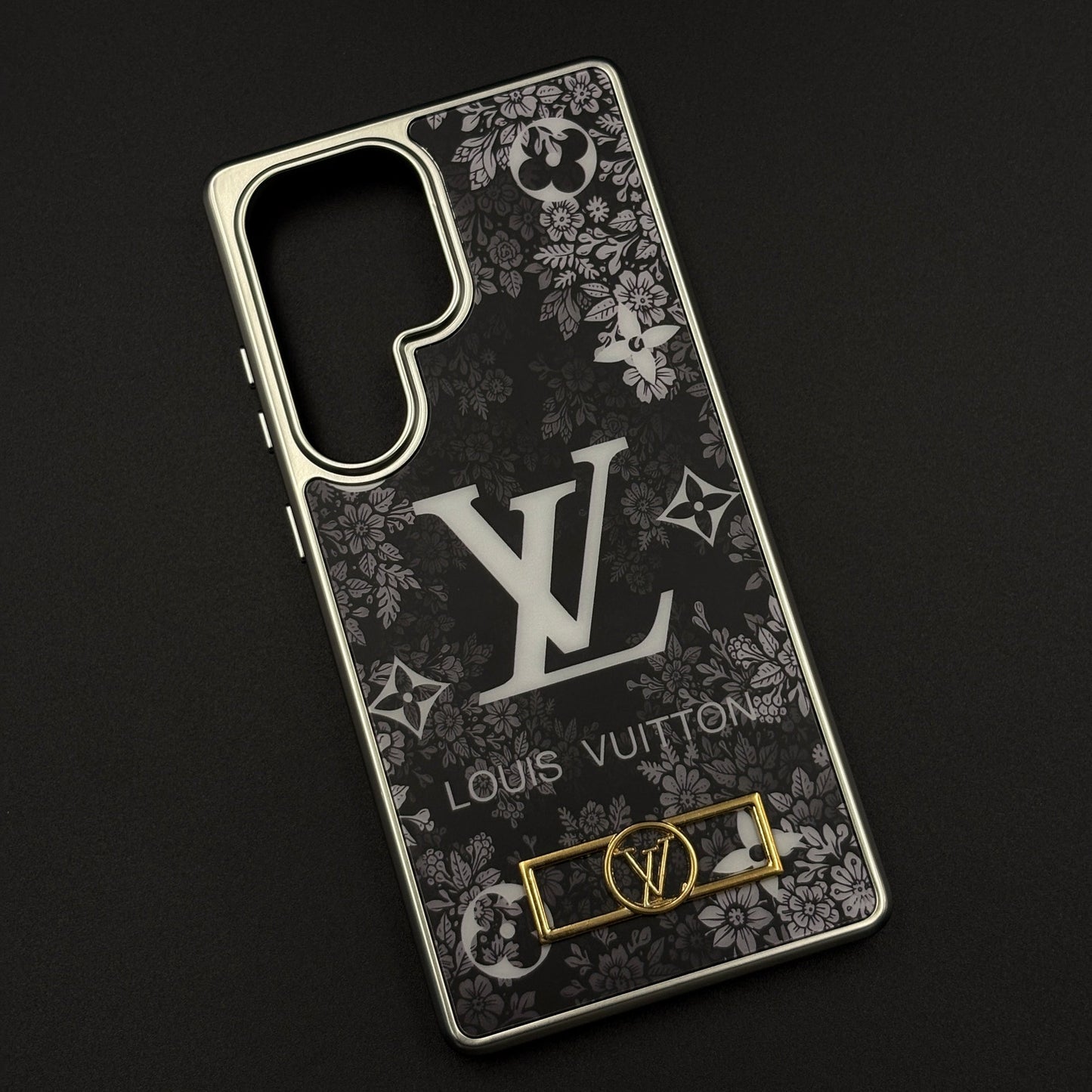 Luxury Floral Monogram Noir Designer Case for Samsung Galaxy S25 Ultra