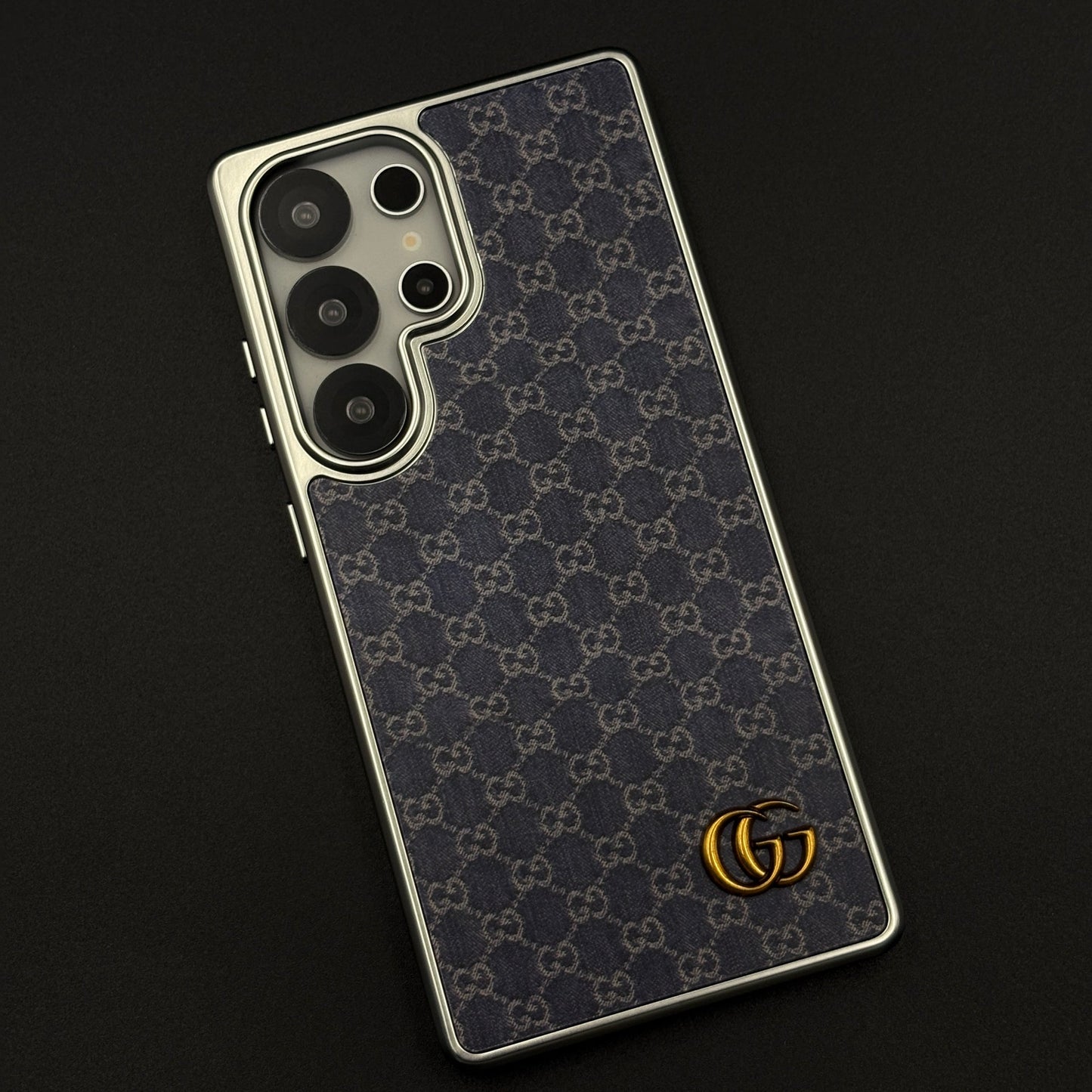 Faded Denim Style GG Monogram Luxe Case for Samsung Galaxy S25 Ultra