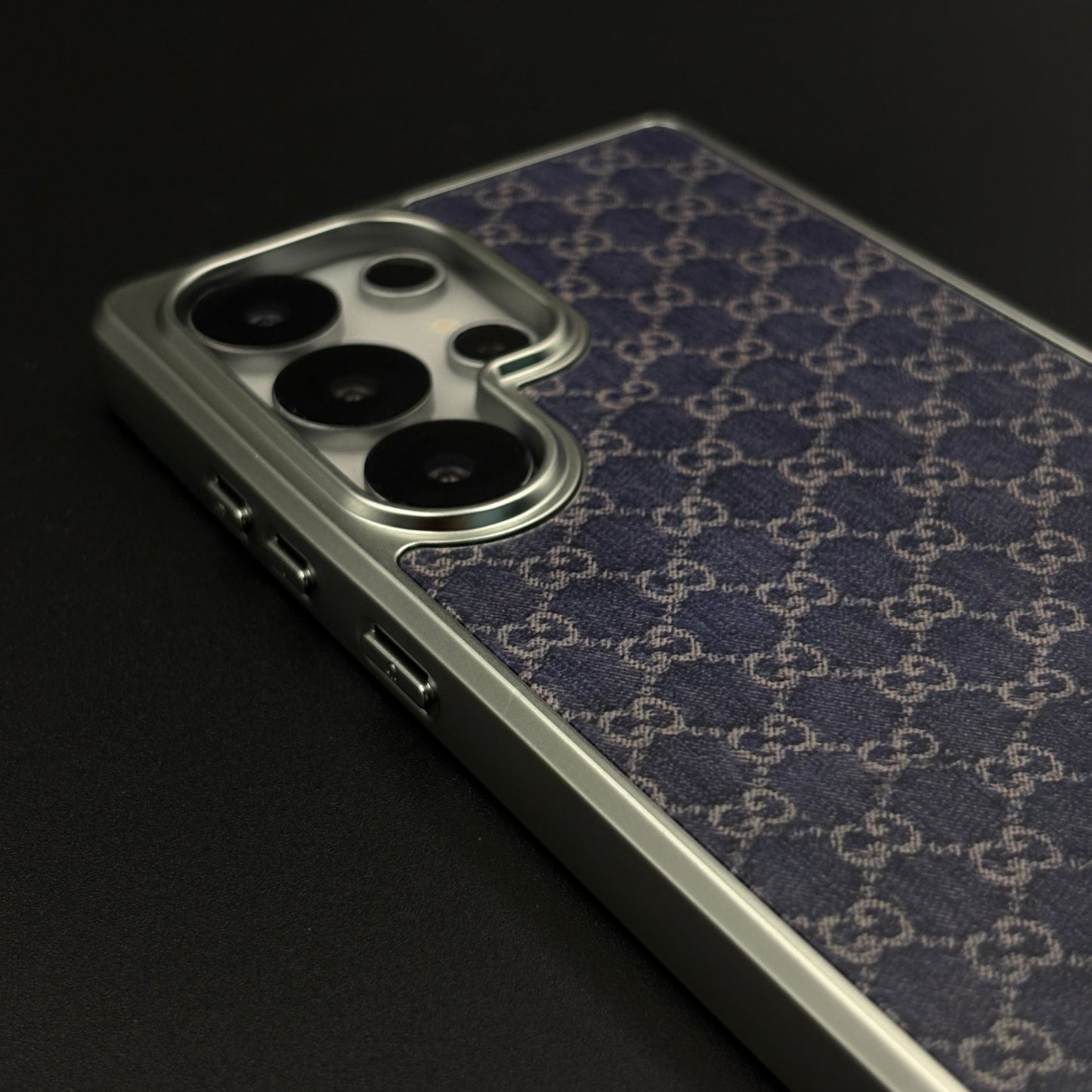 Faded Denim Style GG Monogram Luxe Case for Samsung Galaxy S25 Ultra