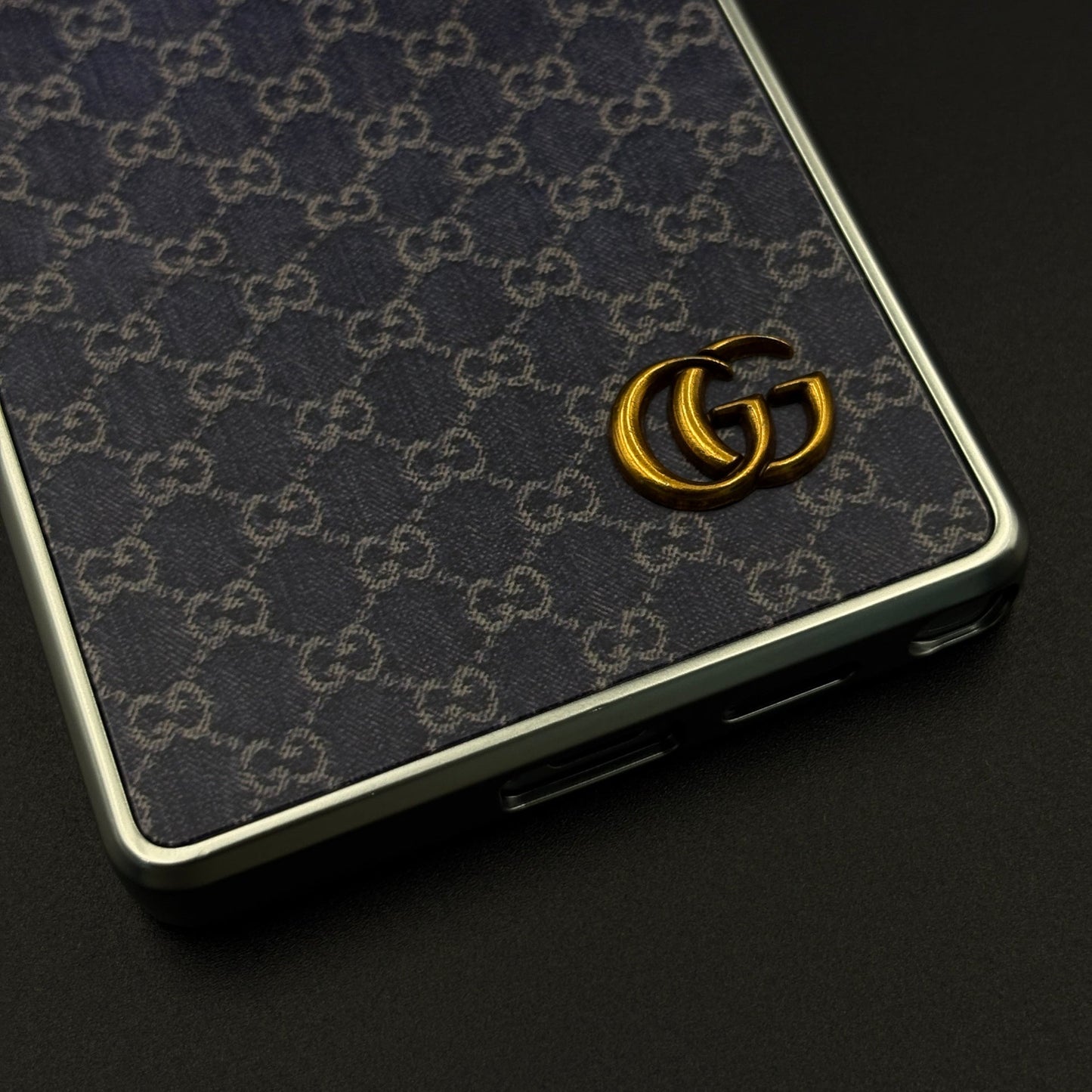 Faded Denim Style GG Monogram Luxe Case for Samsung Galaxy S25 Ultra