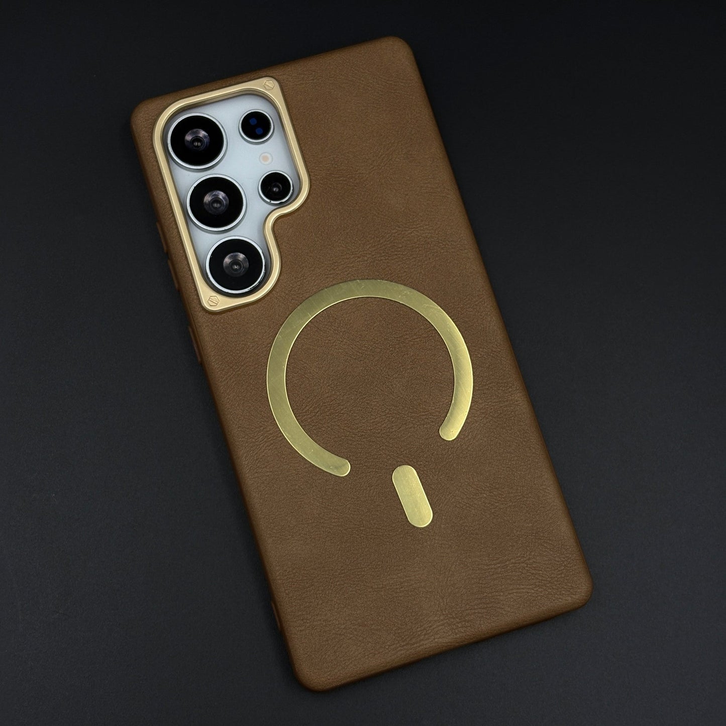 Leather MagSafe Mobile Case Cover for Samsung Galaxy S25 Ultra | Slim Protective Back