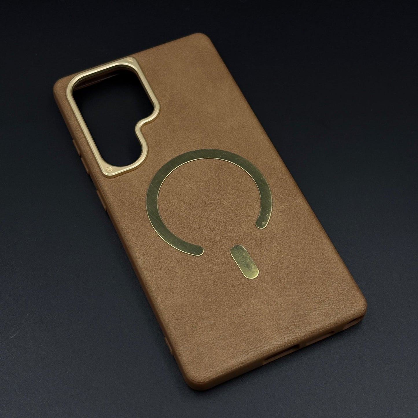 Leather MagSafe Mobile Case Cover for Samsung Galaxy S25 Ultra | Slim Protective Back