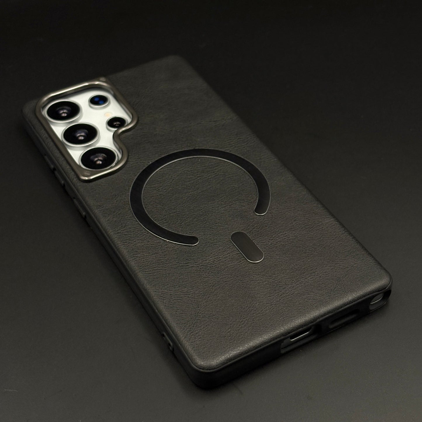 Leather MagSafe Mobile Case Cover for Samsung Galaxy S25 Ultra | Slim Protective Back