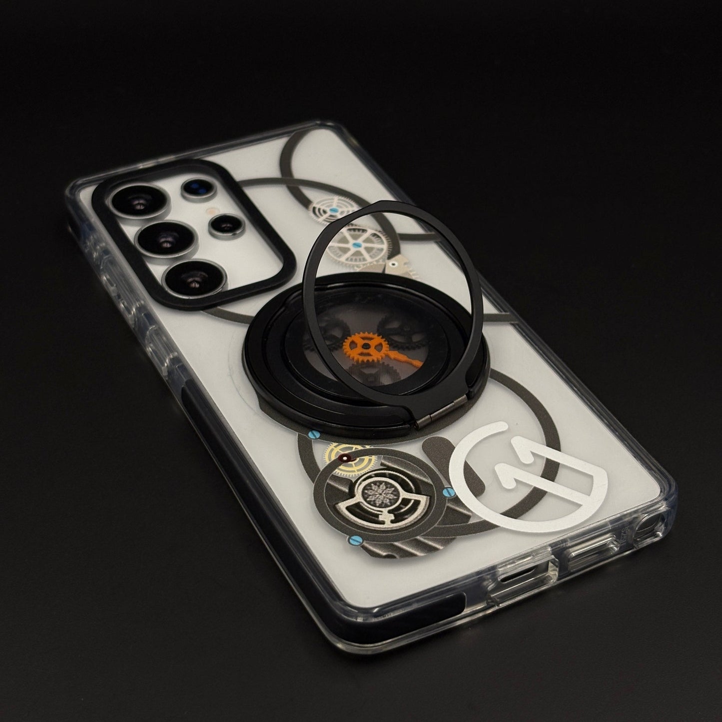Metal Rotating Stand MagSafe Case for Samsung Galaxy S25 Ultra | Futuristic Tech Gear Ring Kickstand