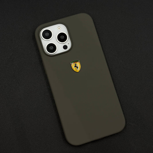 FR Edition Smooth Silk Feel Silicone Gray Case for iPhone | Sporty Luxury Finish