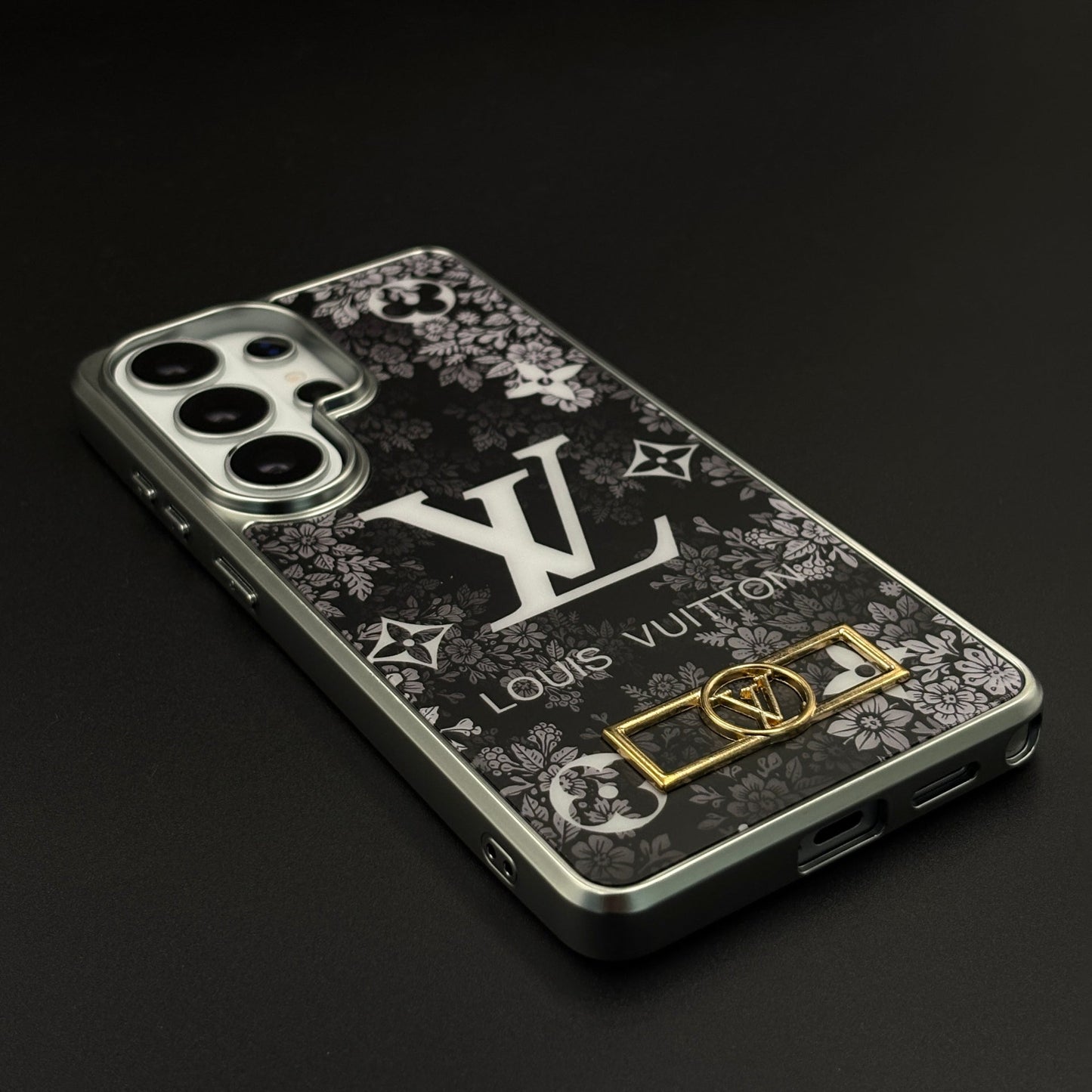 Luxury Floral Monogram Noir Designer Case for Samsung Galaxy S26 Ultra