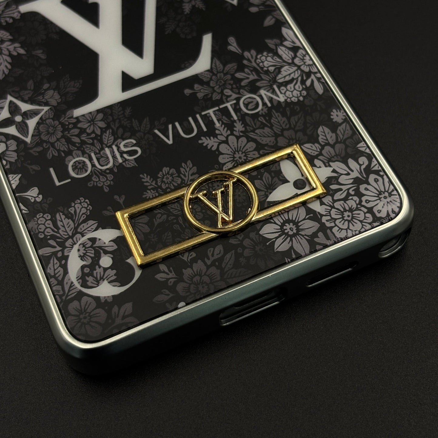 Luxury Floral Monogram Noir Designer Case for Samsung Galaxy S26 Ultra