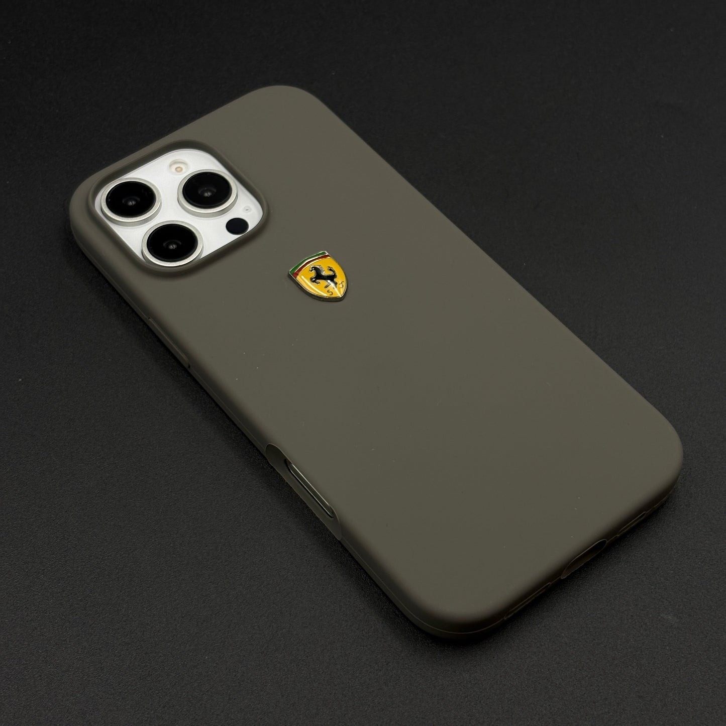 FR Edition Smooth Silk Feel Silicone Gray Case for iPhone | Sporty Luxury Finish