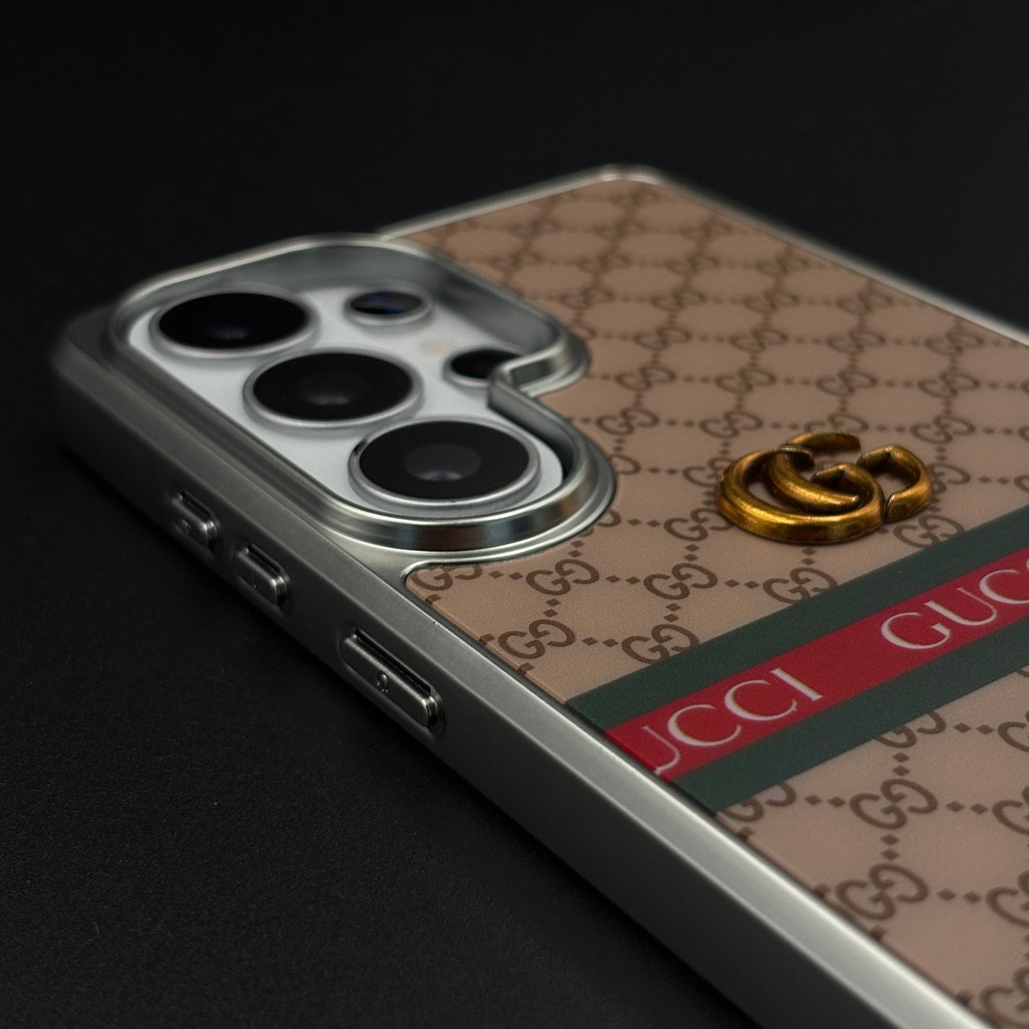 Heritage GG Stripe Monogram Luxe Case for Samsung Galaxy S26 Ultra