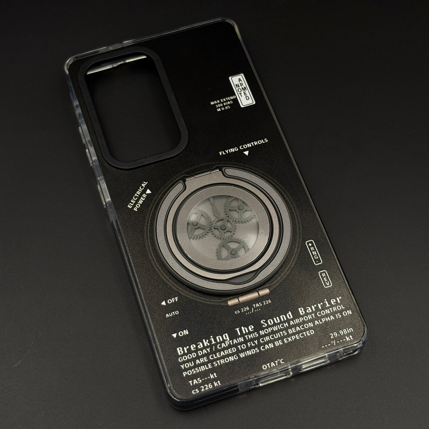 Metal Rotating Stand MagSafe Case for Samsung Galaxy S25 Ultra | Futuristic Tech Gear Ring Kickstand