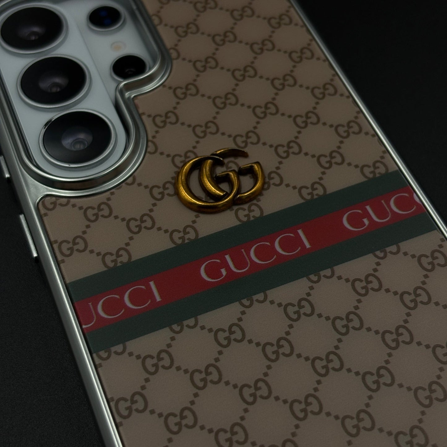 Heritage GG Stripe Monogram Luxe Case for Samsung Galaxy S26 Ultra
