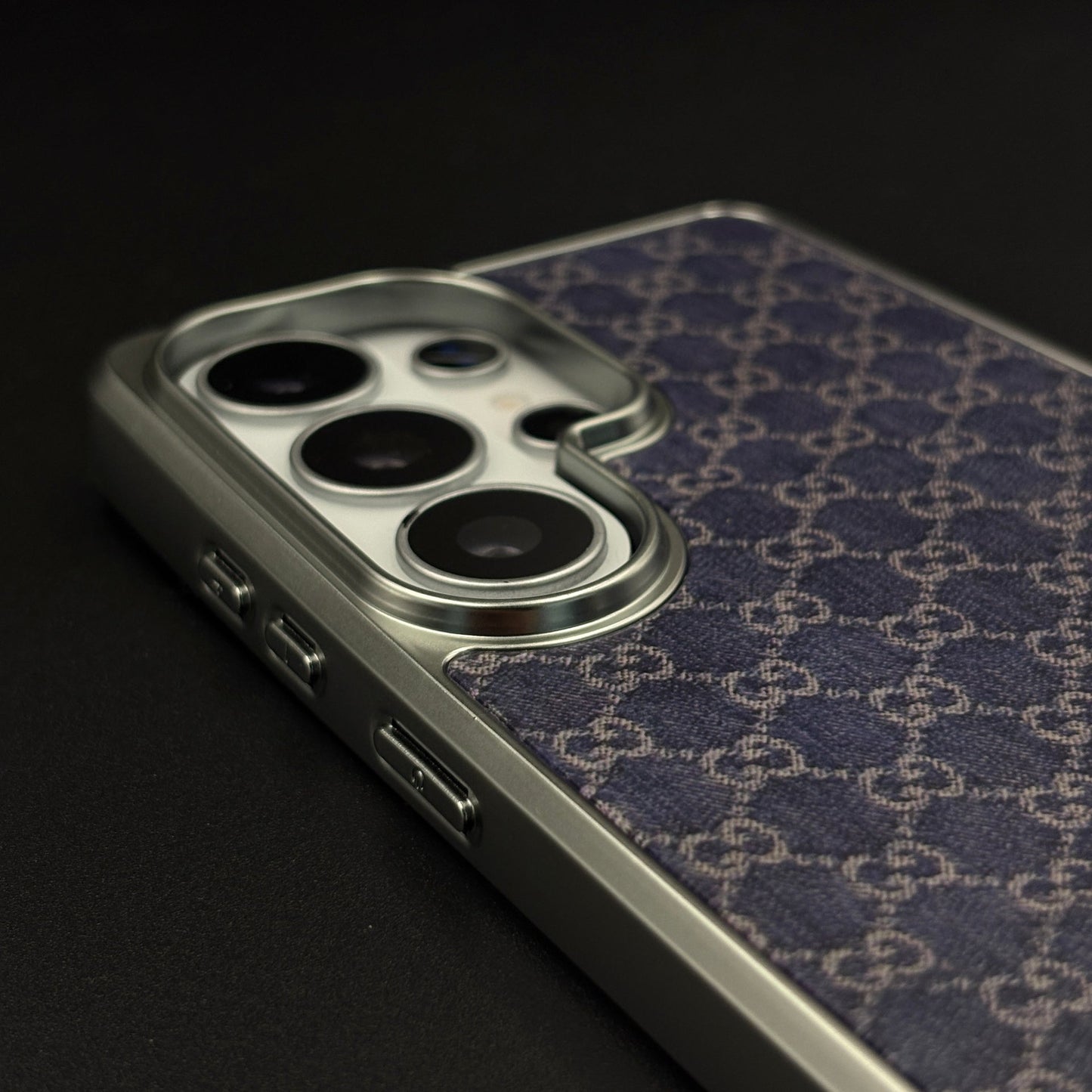 Faded Denim Style GG Monogram Luxe Case for Samsung Galaxy S26 Ultra