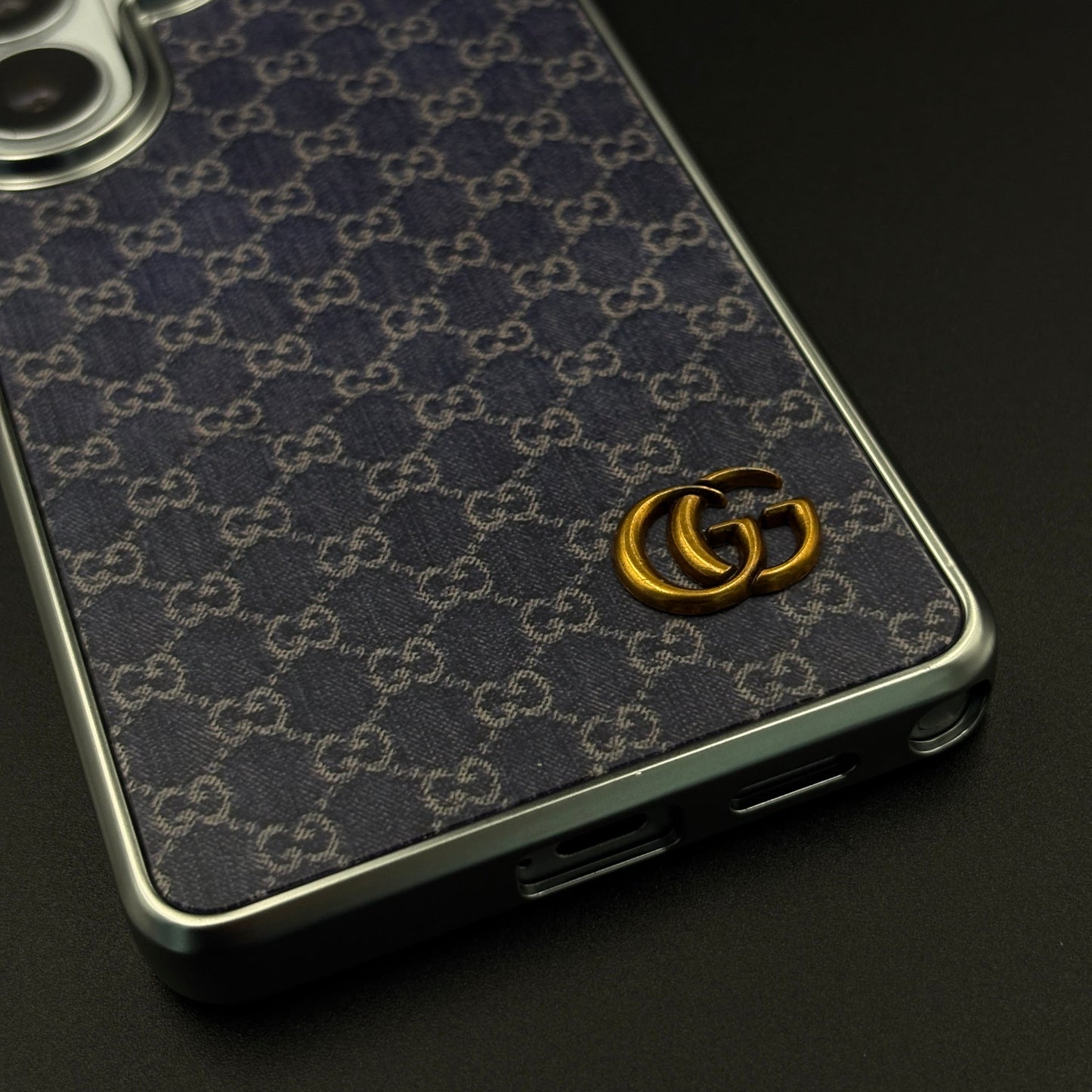 Faded Denim Style GG Monogram Luxe Case for Samsung Galaxy S26 Ultra