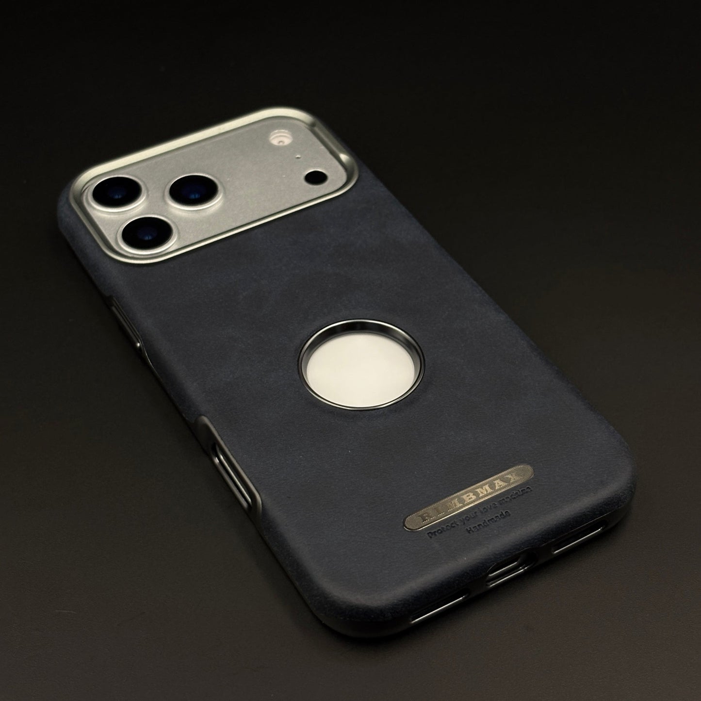 Logo Cut Hidden MagSafe Leather Mobile Case Cover for iPhone 17 Series | Exposed Apple Logo