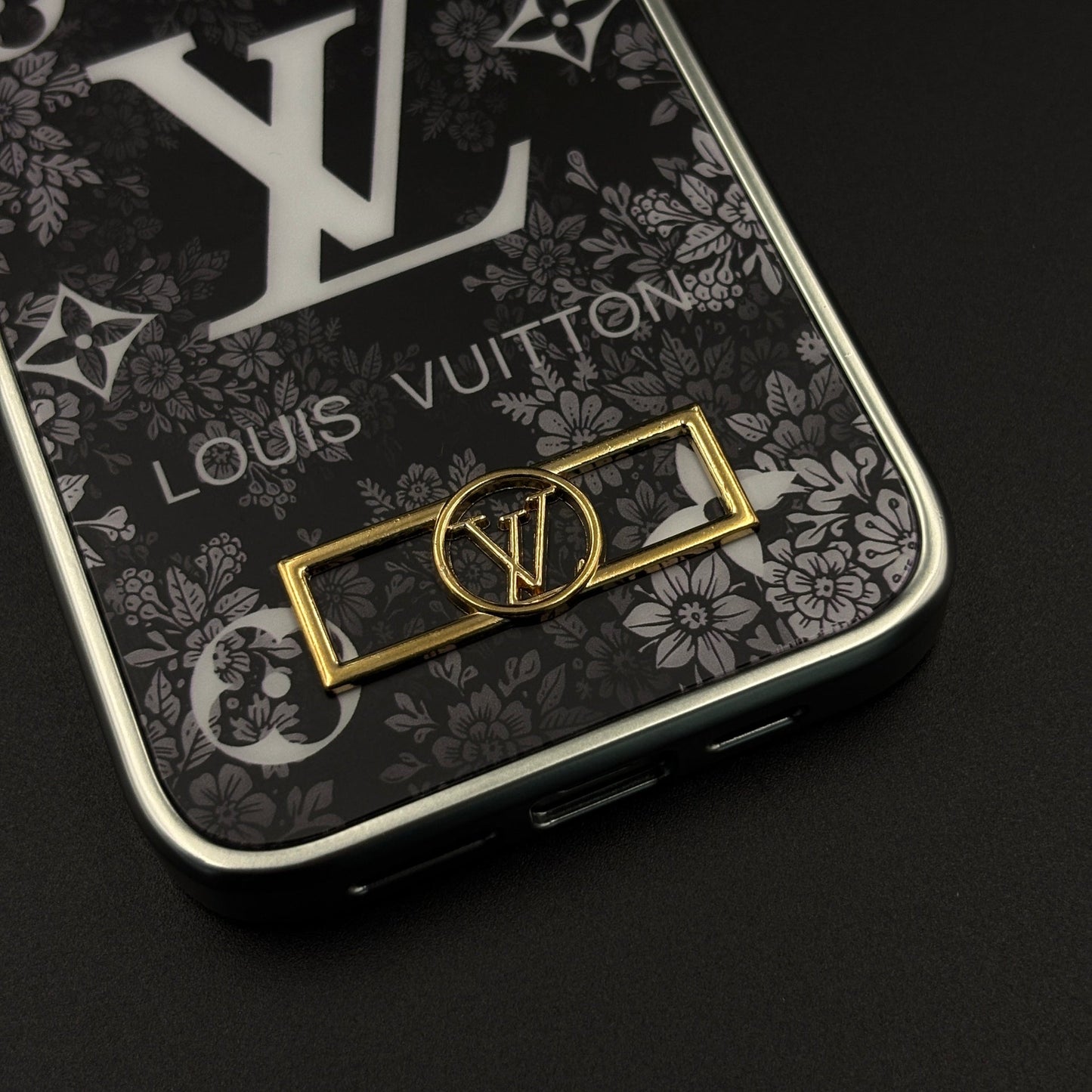 Luxury Floral Monogram Noir Designer Case for iPhone 16 Pro Max