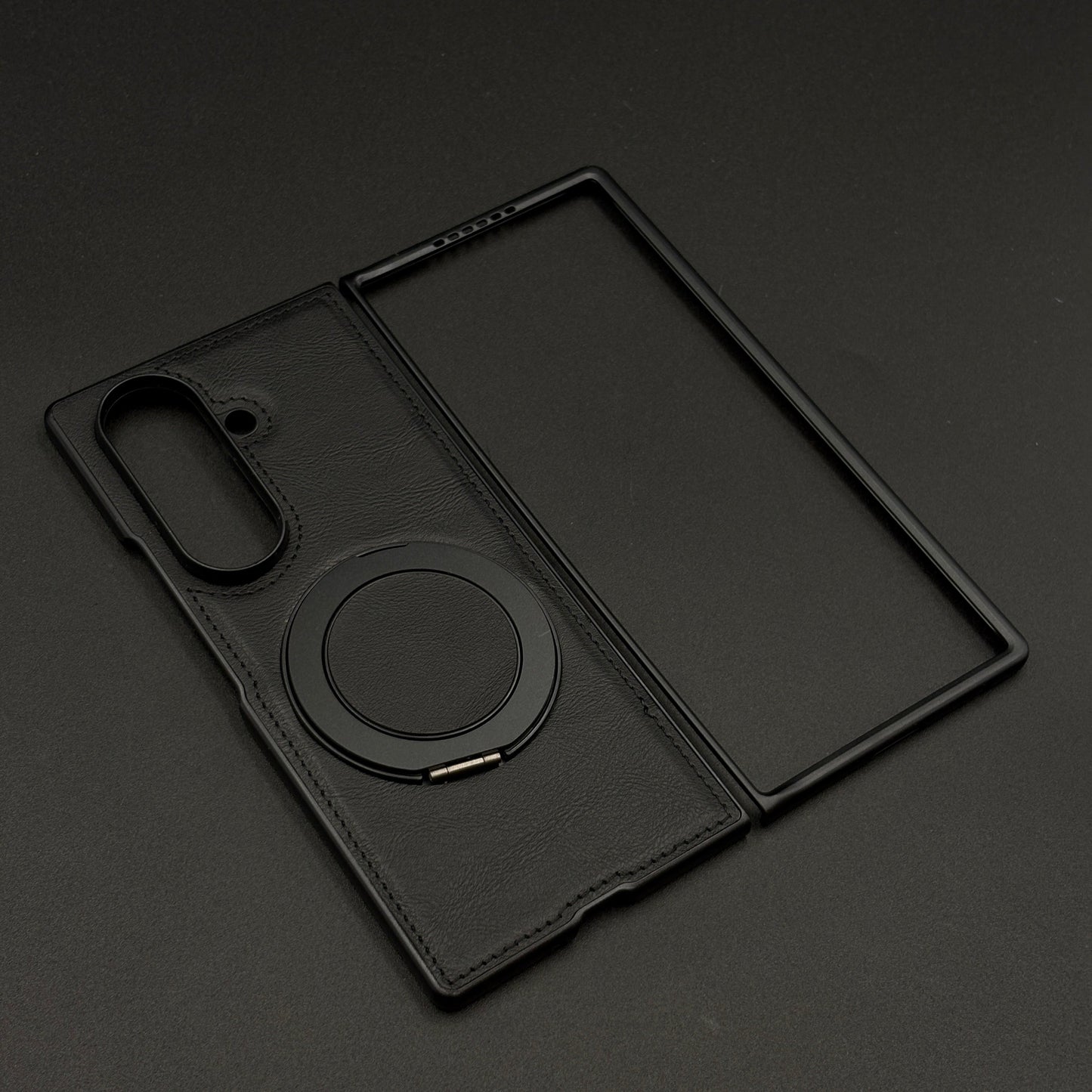 Leather Case with 360° Rotating Stand For Samsung Galaxy Z Fold 6 | MagSafe Compatible | Premium PU Protective Cover