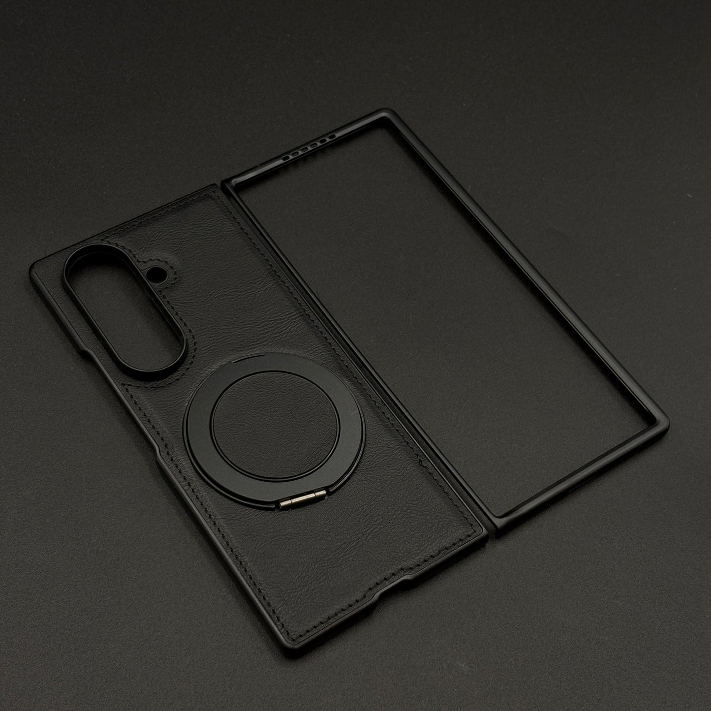 Leather Case with 360° Rotating Stand For Samsung Galaxy Z Fold 6 | MagSafe Compatible | Premium PU Protective Cover