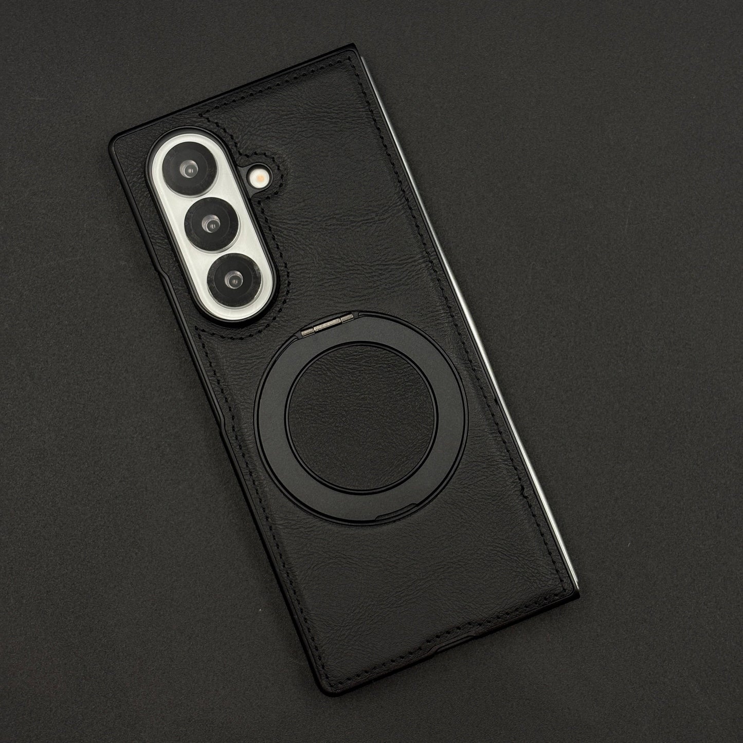 Leather Case with 360° Rotating Stand For Samsung Galaxy Z Fold 6 | MagSafe Compatible | Premium PU Protective Cover