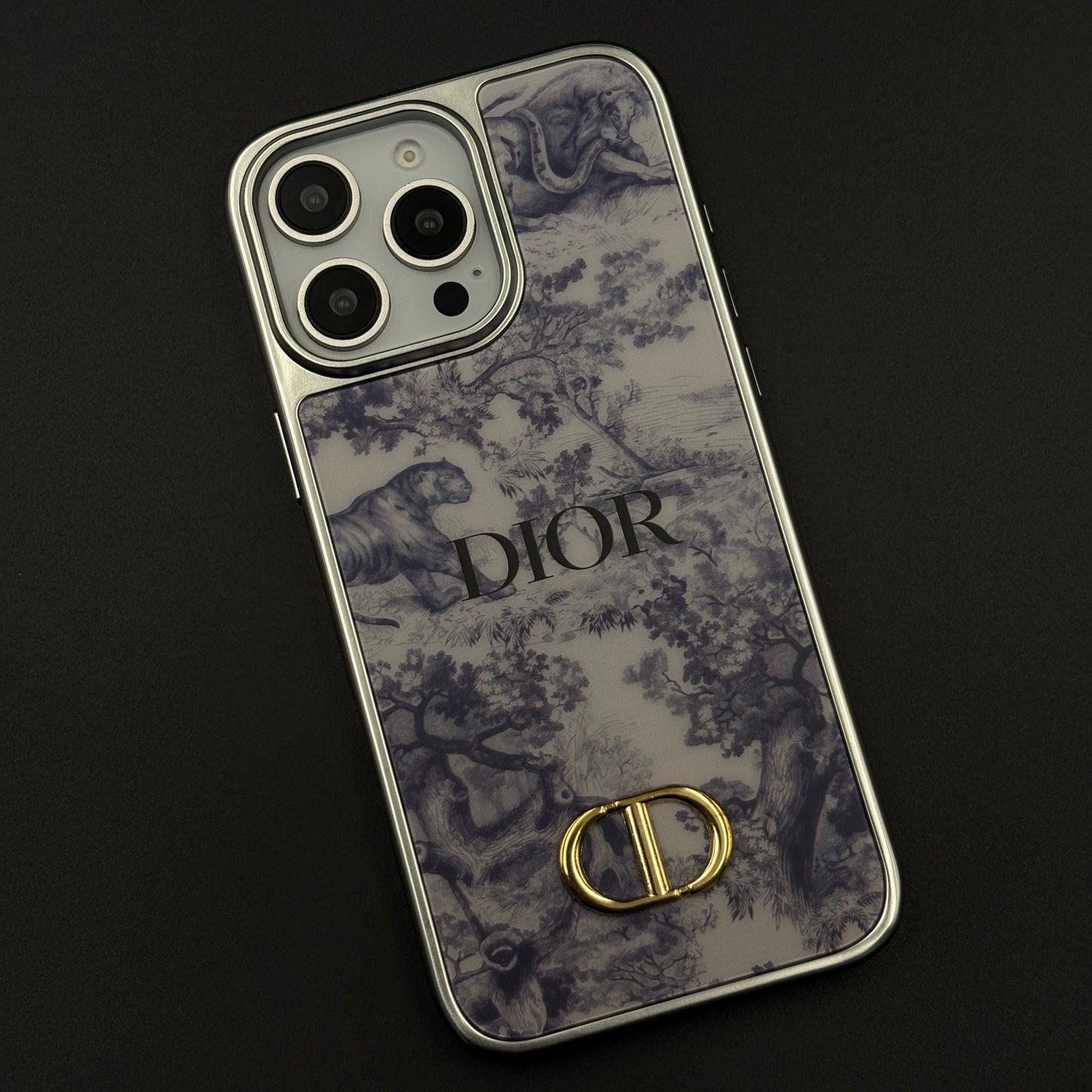 CD Toile Bloom Designer Case for iPhone 16 Pro Max with Elegant Floral Heritage Print