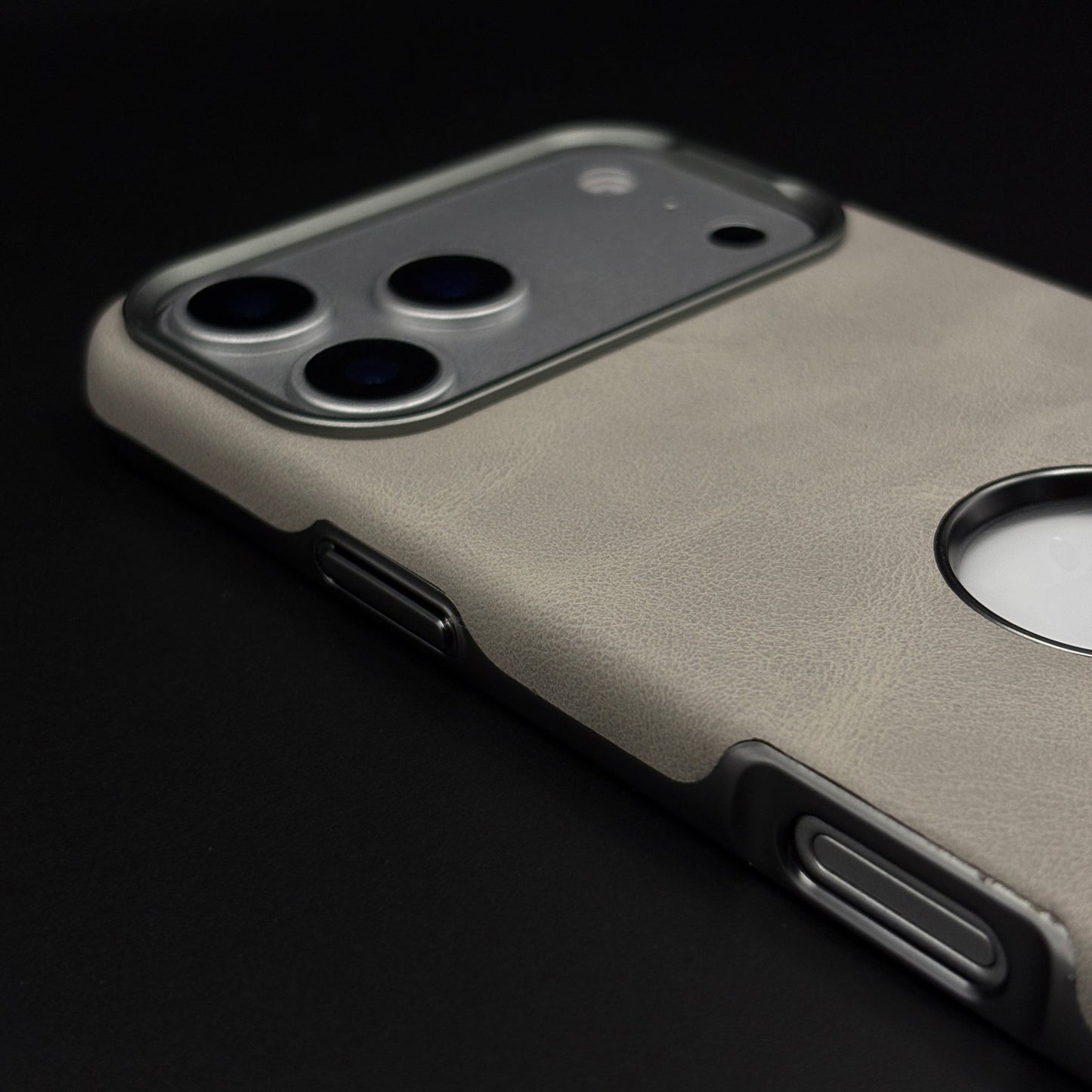 Logo Cut Hidden MagSafe Leather Mobile Case Cover for iPhone 17 Series | Exposed Apple Logo
