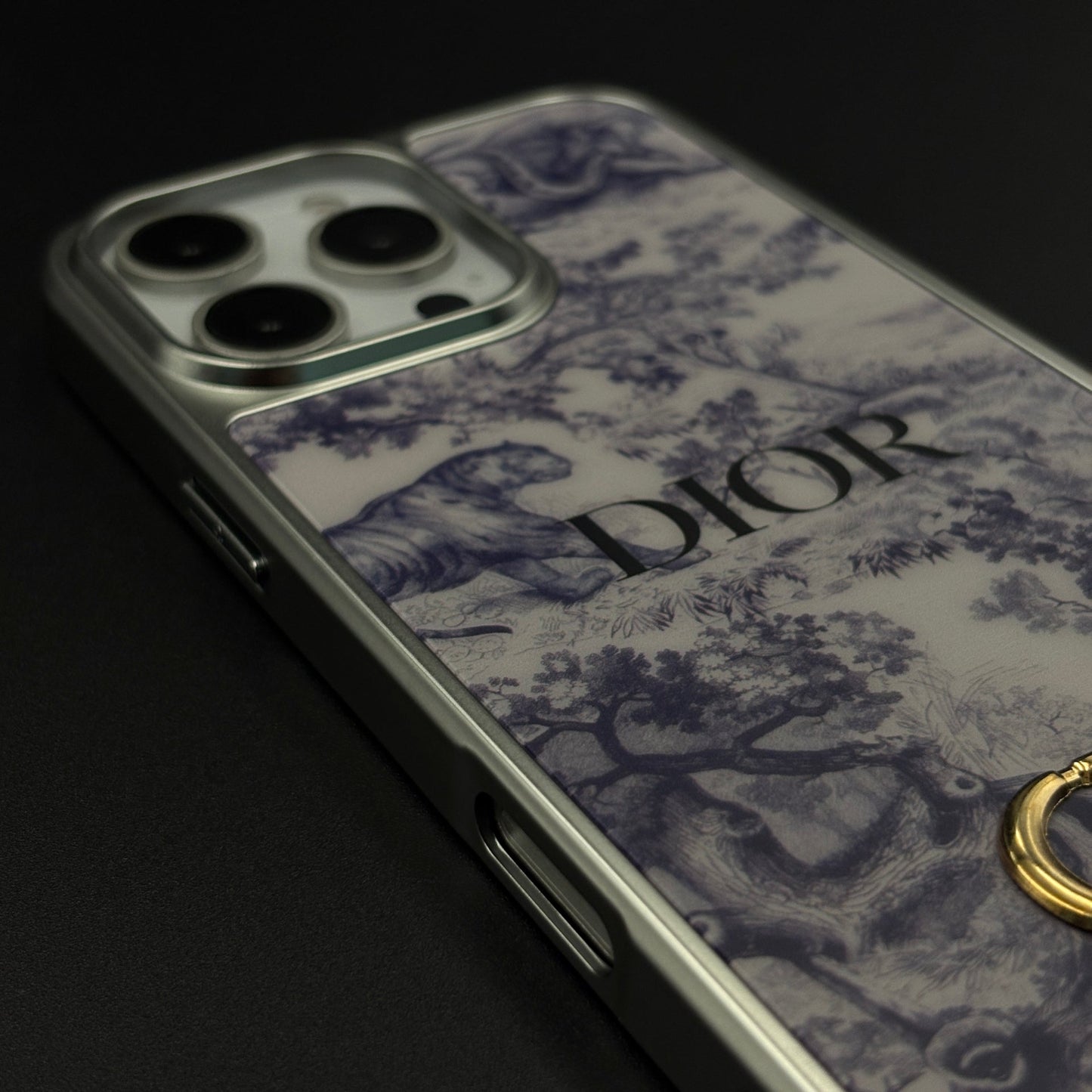 CD Toile Bloom Designer Case for iPhone 16 Pro Max with Elegant Floral Heritage Print
