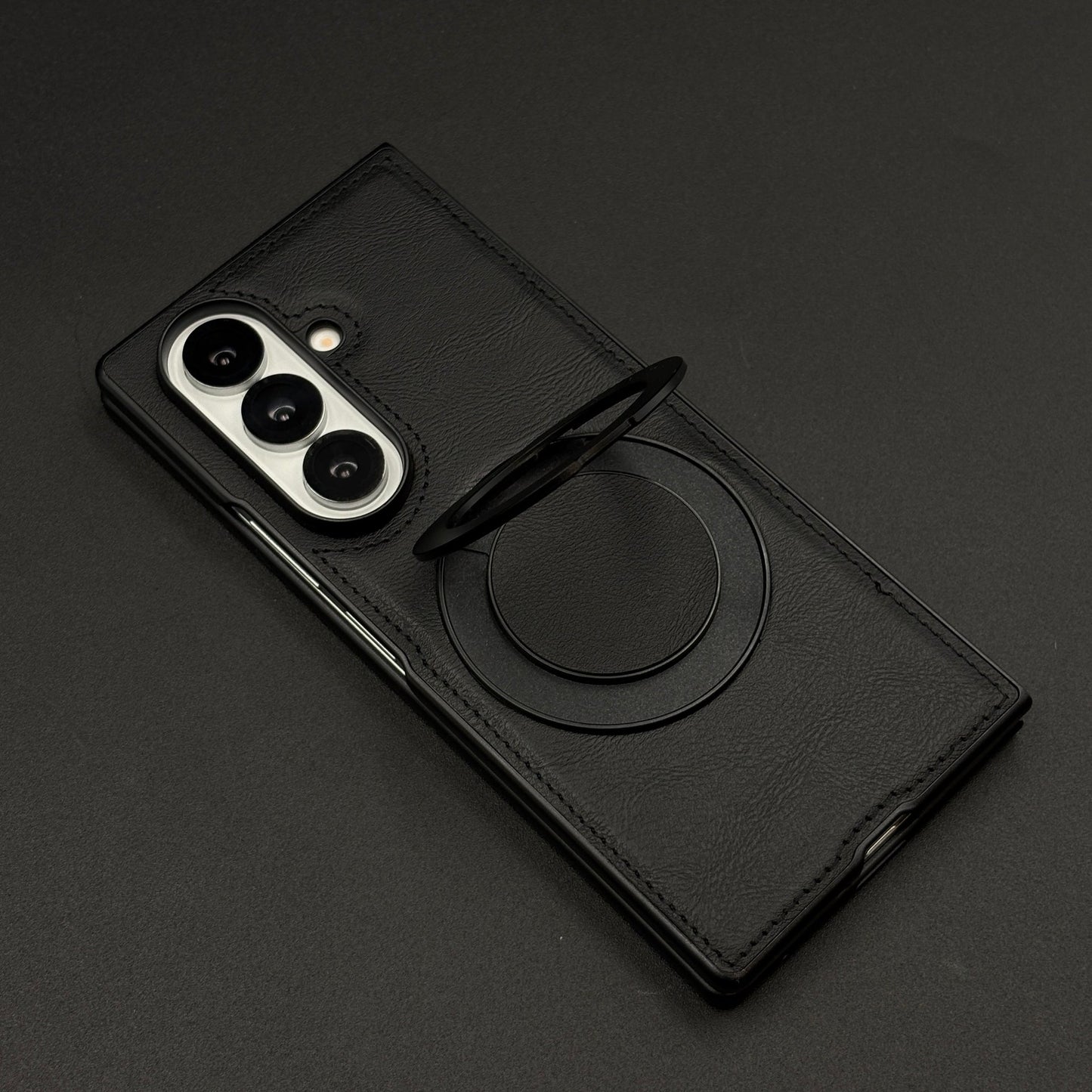 Leather Case with 360° Rotating Stand For Samsung Galaxy Z Fold 6 | MagSafe Compatible | Premium PU Protective Cover