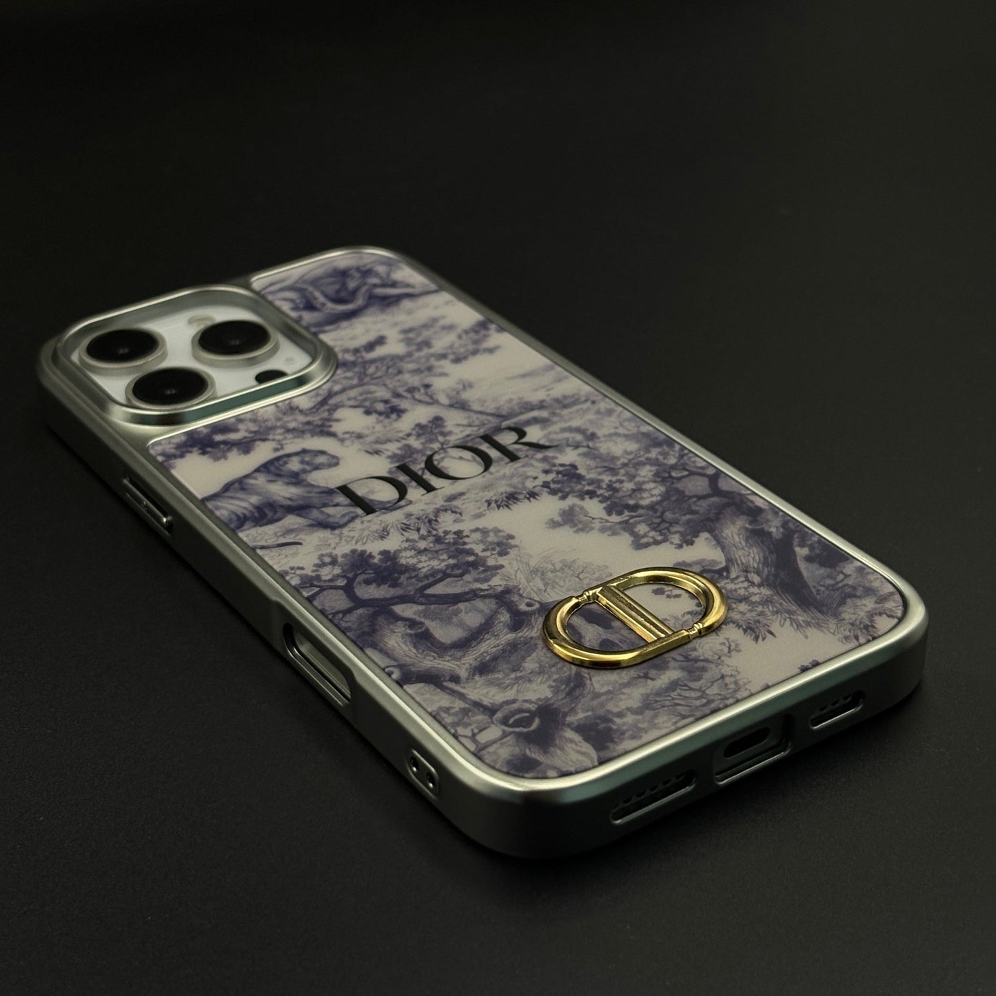 CD Toile Bloom Designer Case for iPhone 16 Pro Max with Elegant Floral Heritage Print