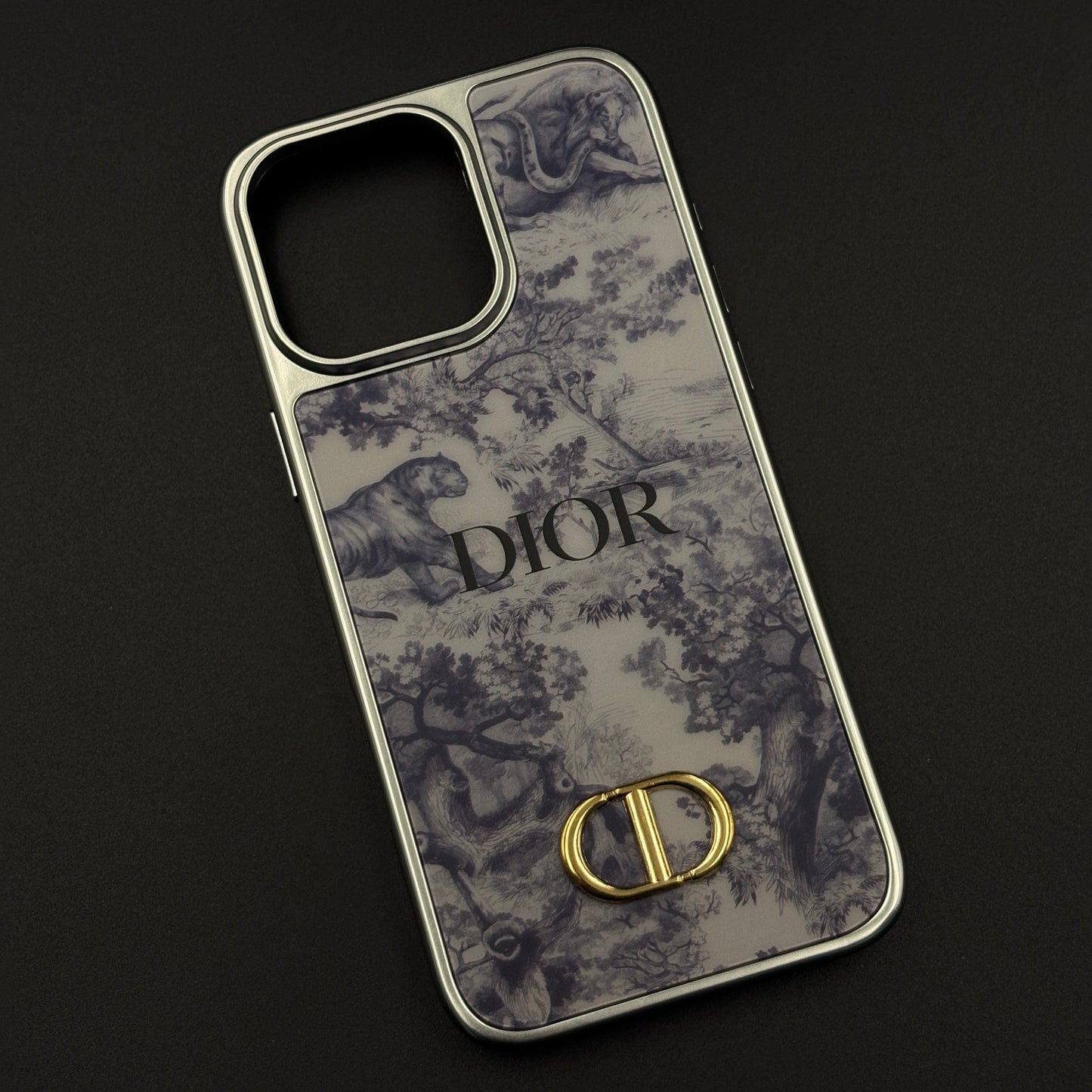 CD Toile Bloom Designer Case for iPhone 16 Pro Max with Elegant Floral Heritage Print