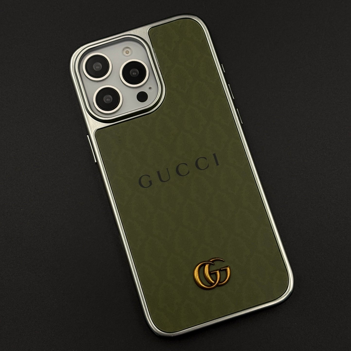 Luxe Olive GG Monogram Luxe Case for iPhone 16 Pro Max
