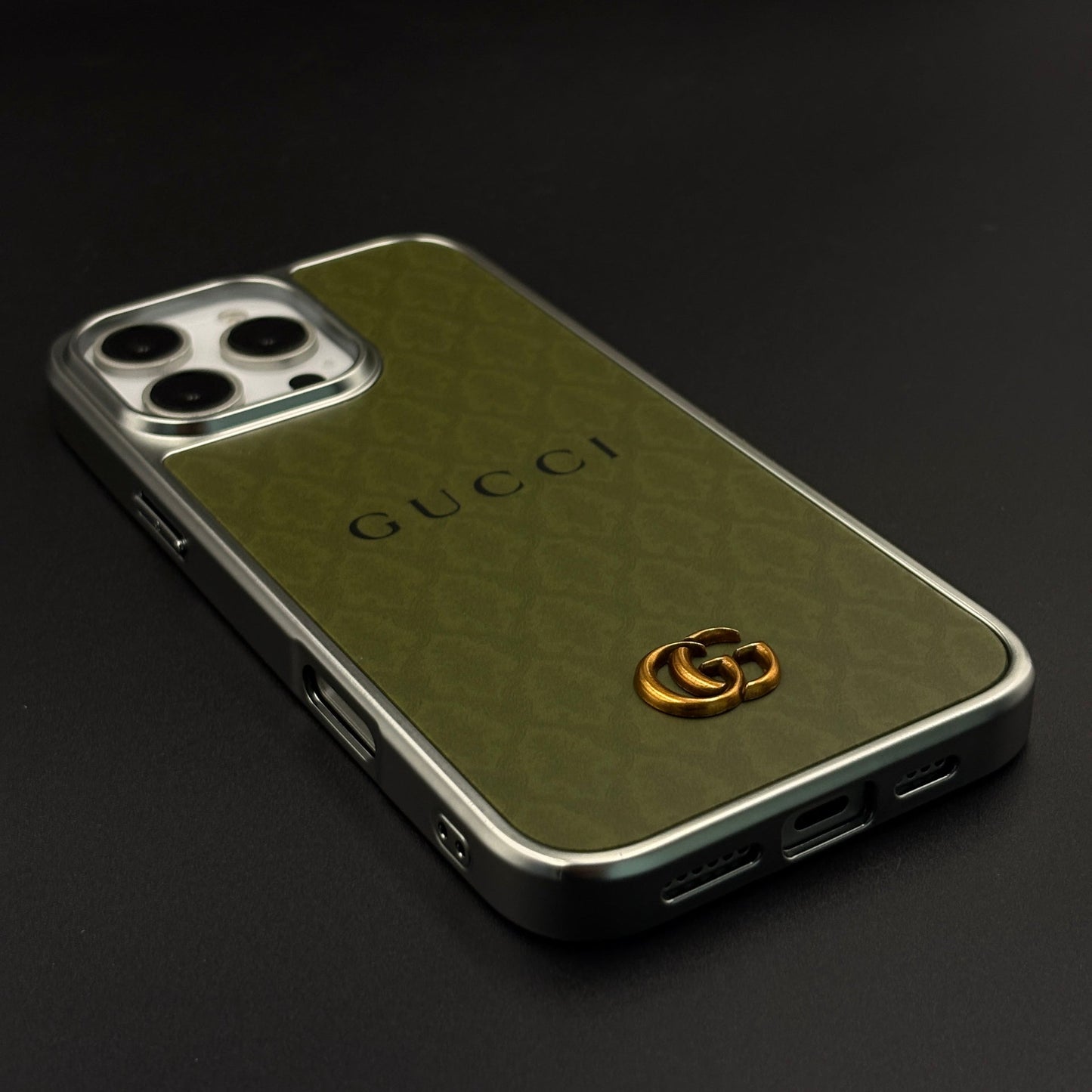 Luxe Olive GG Monogram Luxe Case for iPhone 16 Pro Max