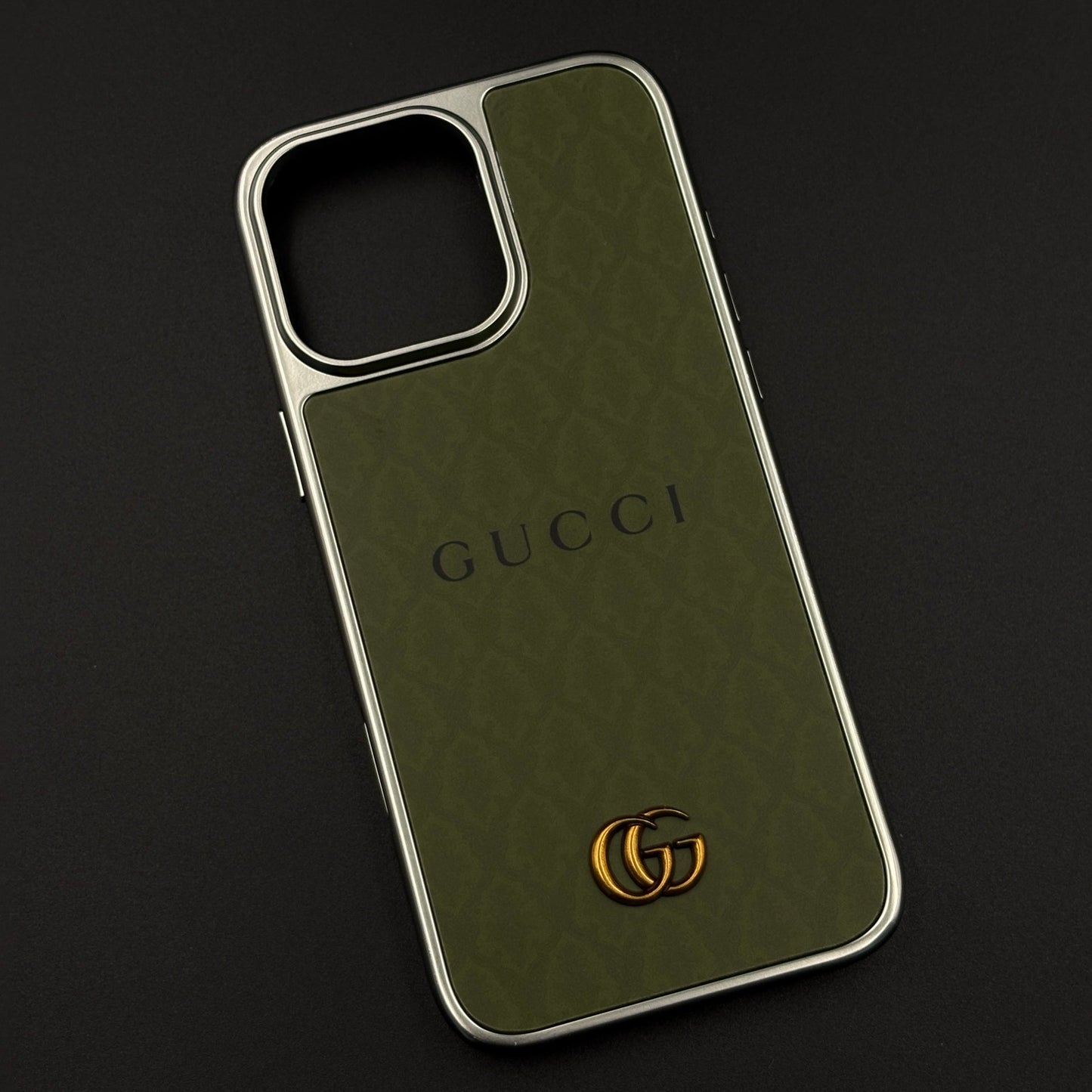Luxe Olive GG Monogram Luxe Case for iPhone 16 Pro Max