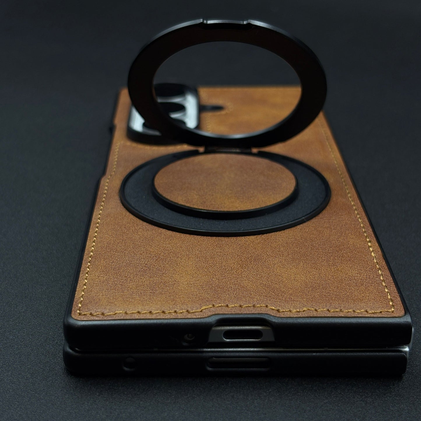 Leather Case with 360° Rotating Stand For Samsung Galaxy Z Fold 6 | MagSafe Compatible | Premium PU Protective Cover