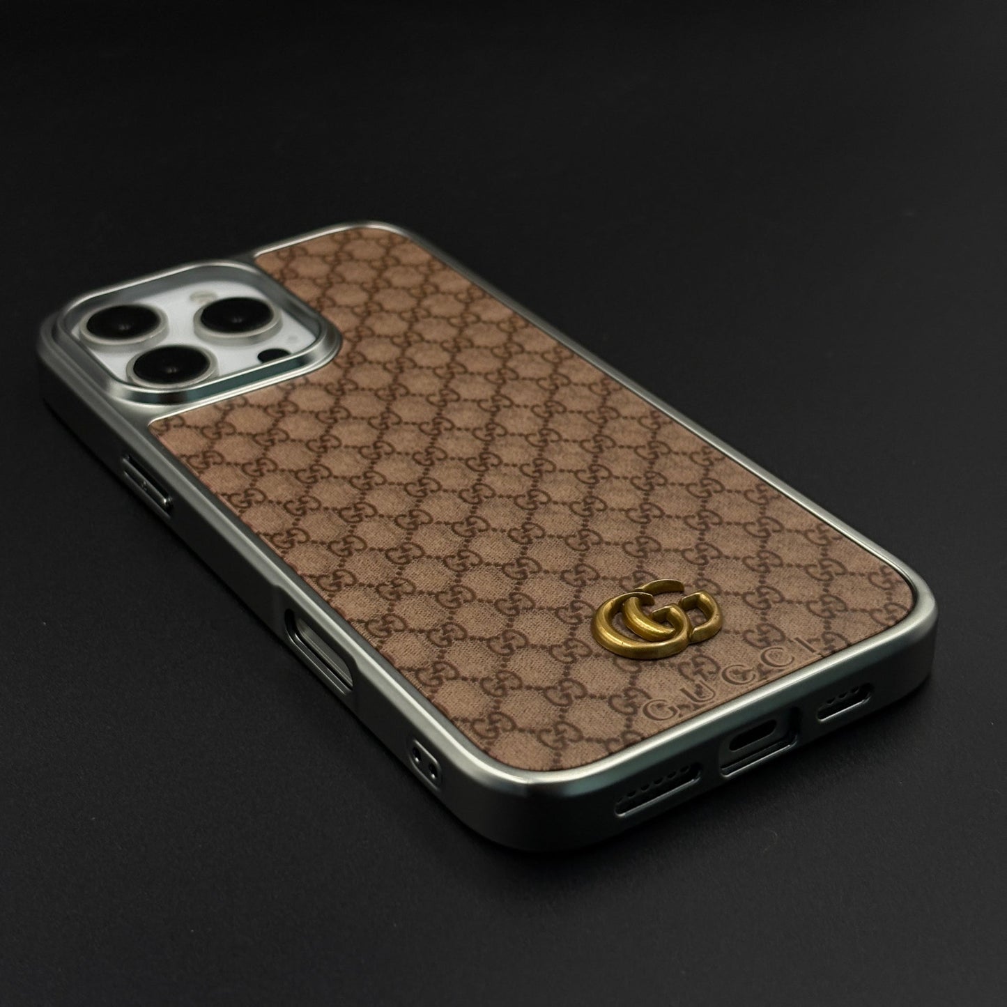 GG Monogram Luxe Pattern Designer Case for iPhone 16 Pro Max
