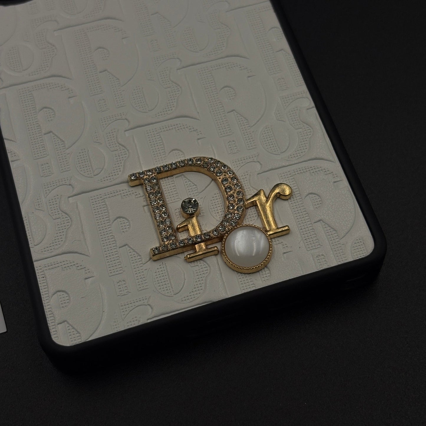 CD Embossed Jeweled Style Emblem Case for Samsung Galaxy S25 Ultra with Premium Textured Finish