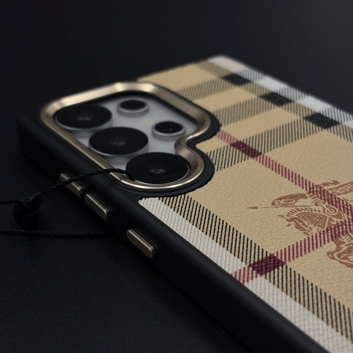 BBRY Luxe Heritage Plaid Case for Samsung Galaxy S25 Ultra with Gold Accent and Classic Check Finish