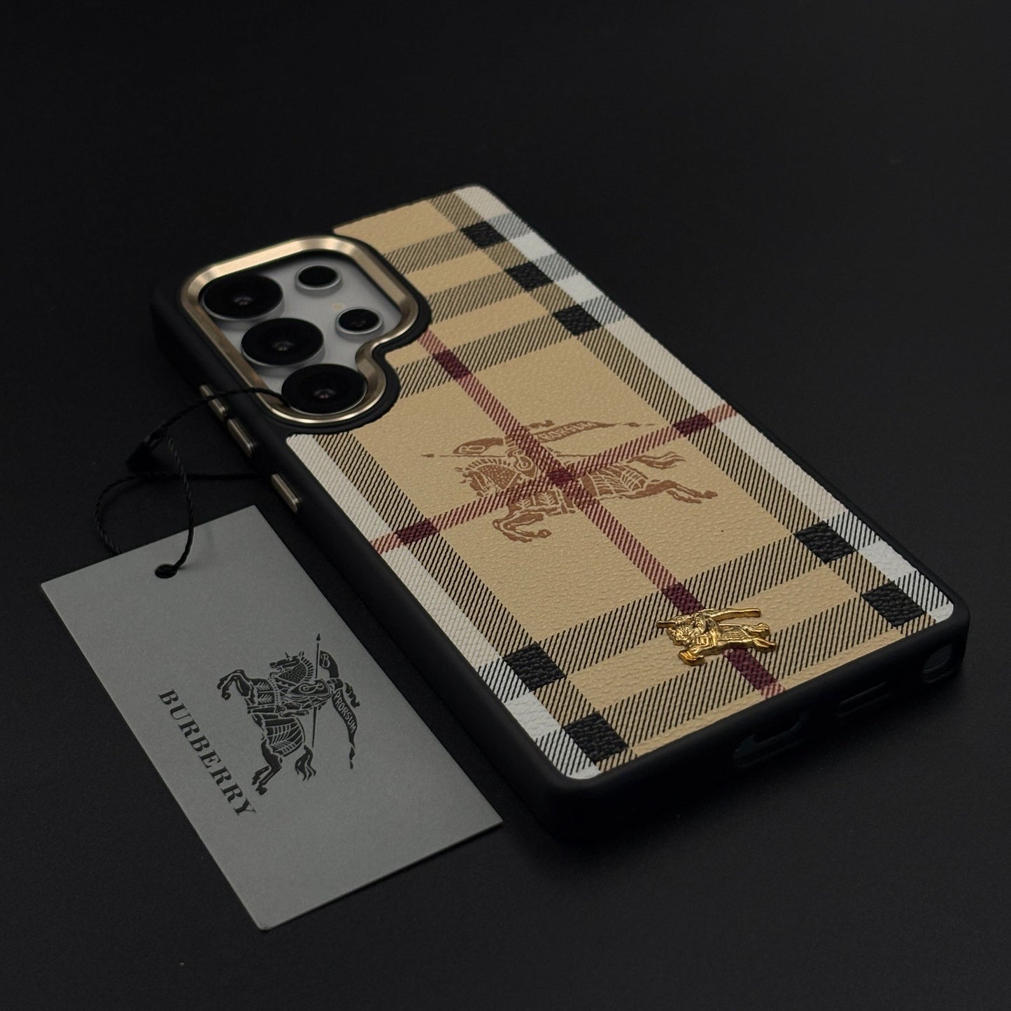 BBRY Luxe Heritage Plaid Case for Samsung Galaxy S25 Ultra with Gold Accent and Classic Check Finish