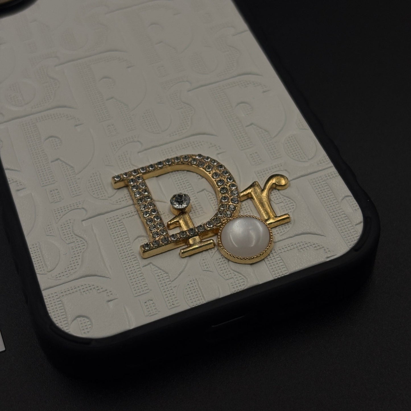 CD Embossed Jeweled Style Emblem Case for iPhone 17 with Premium Textured Finish