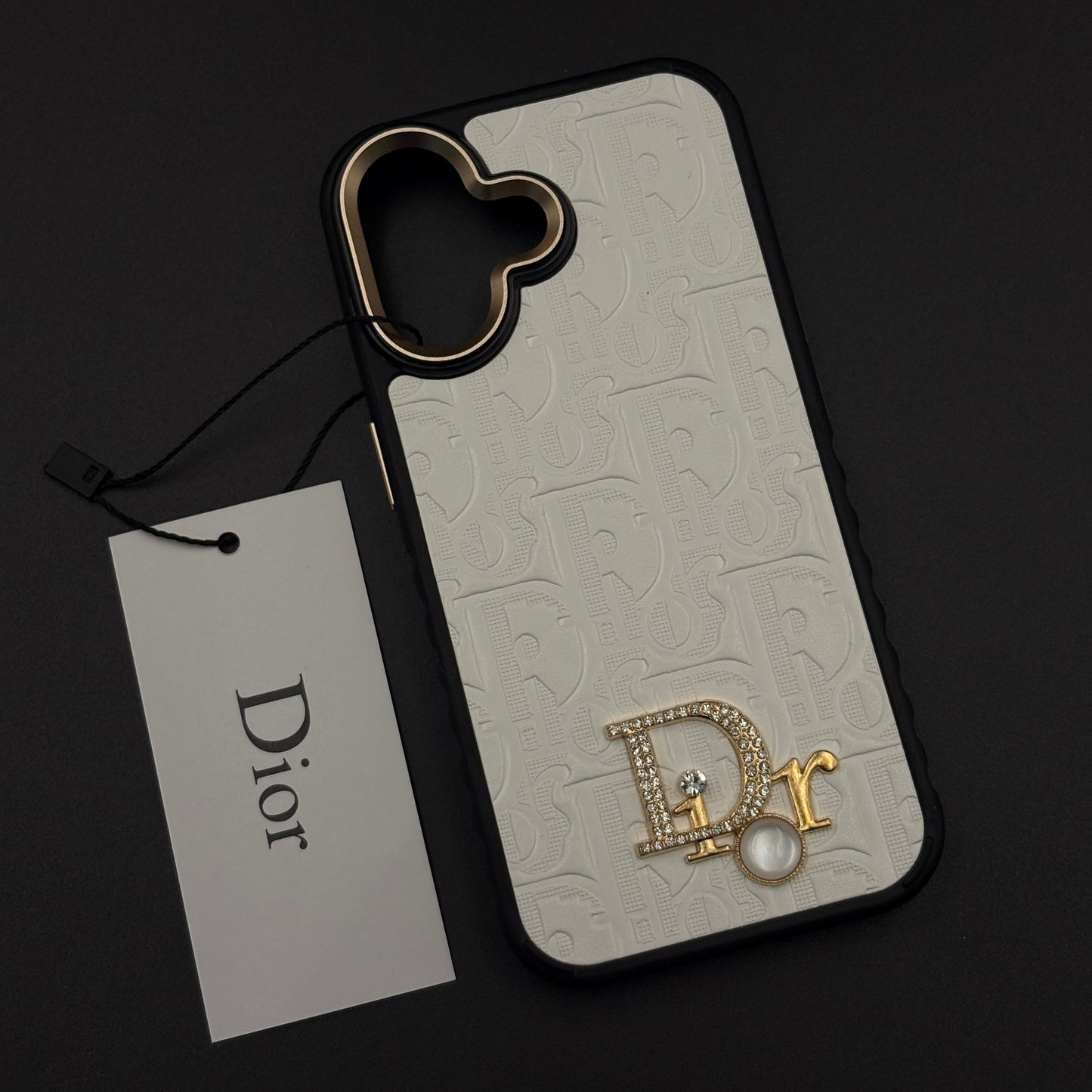 CD Embossed Jeweled Style Emblem Case for iPhone 17 with Premium Textured Finish