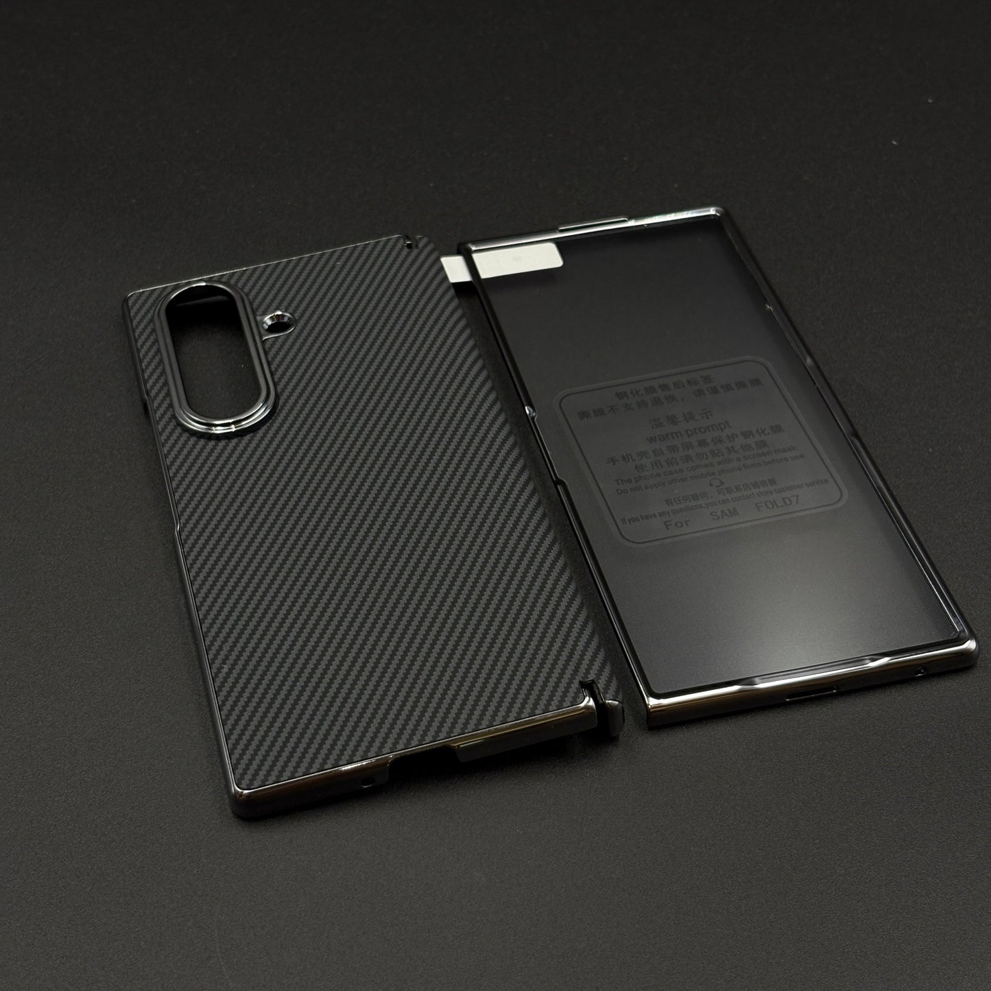 Carbon Fibre Smooth Feel Case with Front Screen Protector For Samsung Galaxy Z Fold 5 | Lightweight | Luxury Look