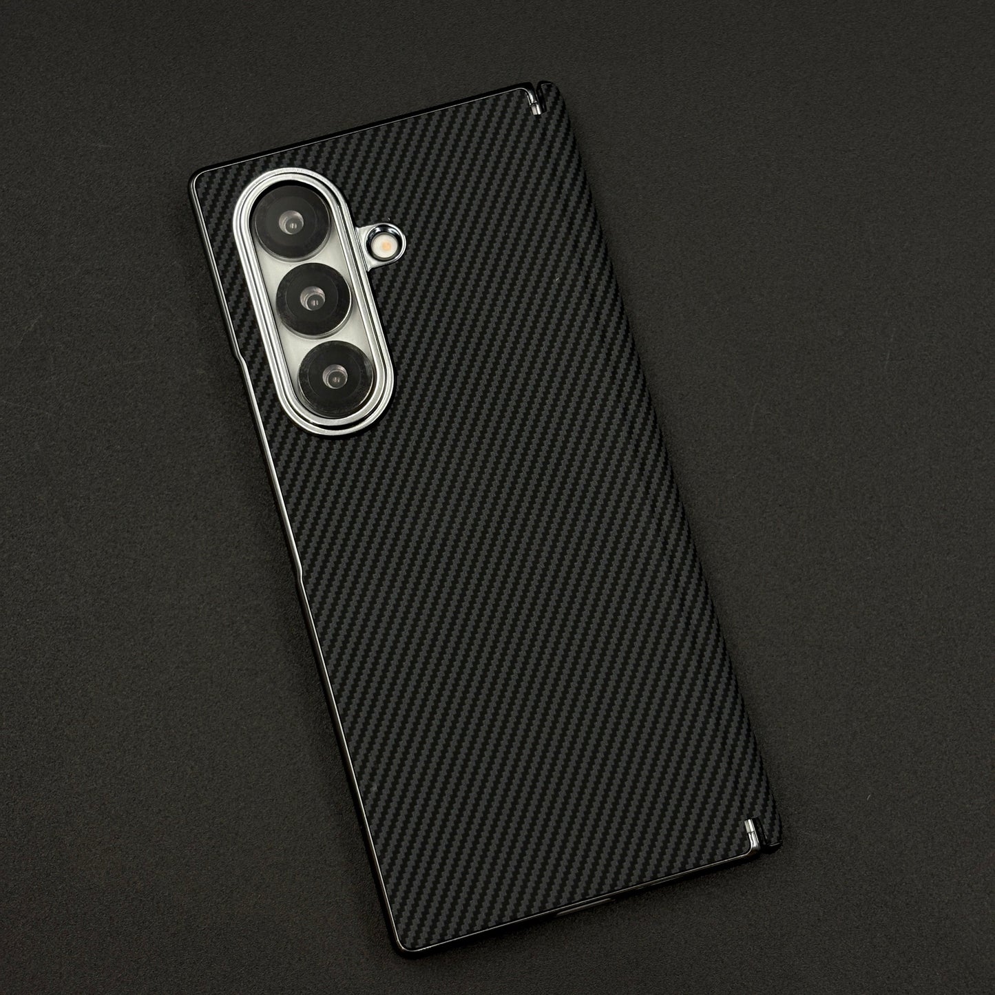 Carbon Fibre Smooth Feel Case with Front Screen Protector For Samsung Galaxy Z Fold 5 | Lightweight | Luxury Look