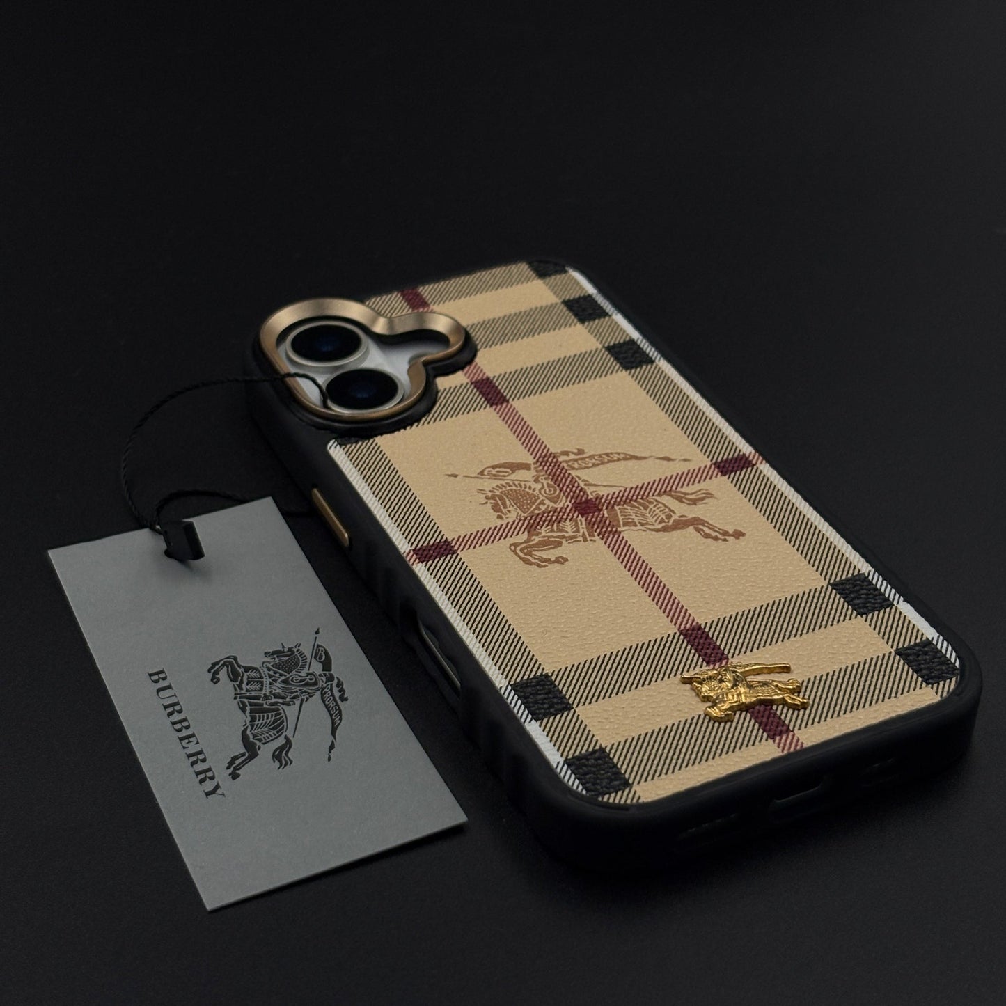BBRY Luxe Heritage Plaid Case for iPhone 17 with Gold Accent and Classic Check Finish