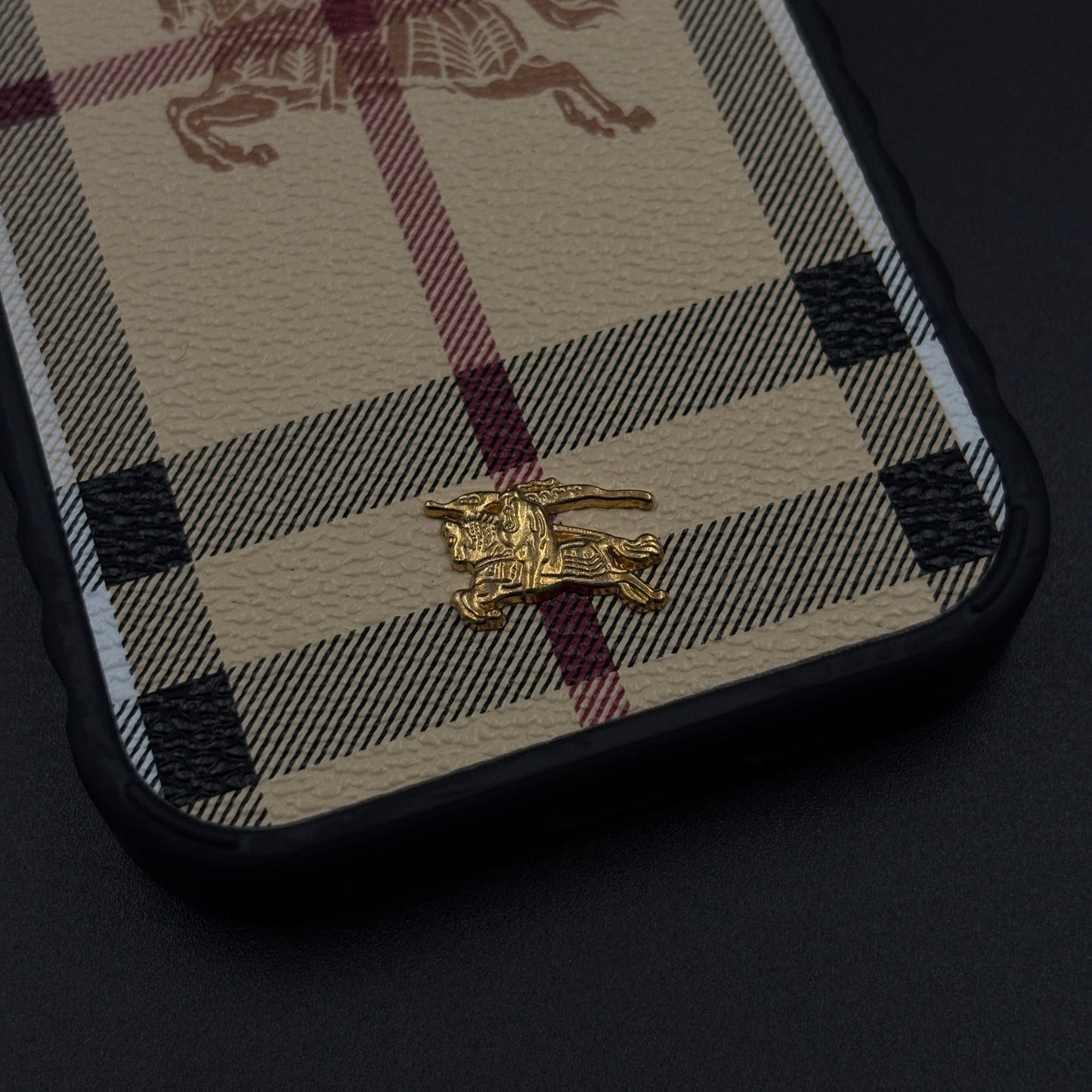 BBRY Luxe Heritage Plaid Case for iPhone 17 with Gold Accent and Classic Check Finish