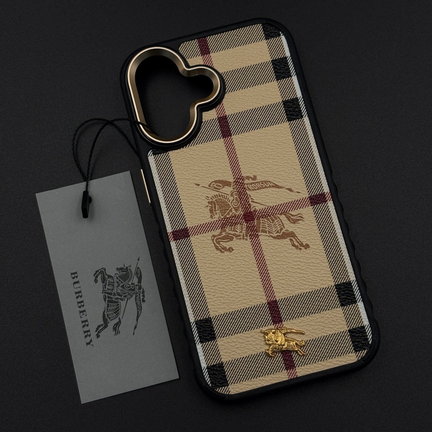 BBRY Luxe Heritage Plaid Case for iPhone 17 with Gold Accent and Classic Check Finish