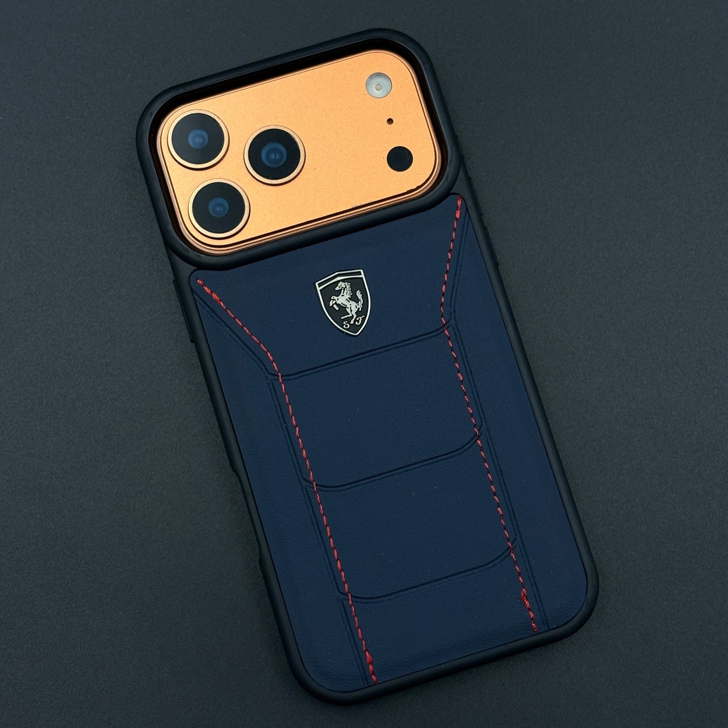 Luxury FR Stitched Leather Phone Case Cover for iPhone 17 Series