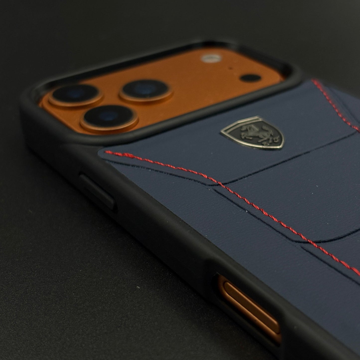 Luxury FR Stitched Leather Phone Case Cover for iPhone 17 Series