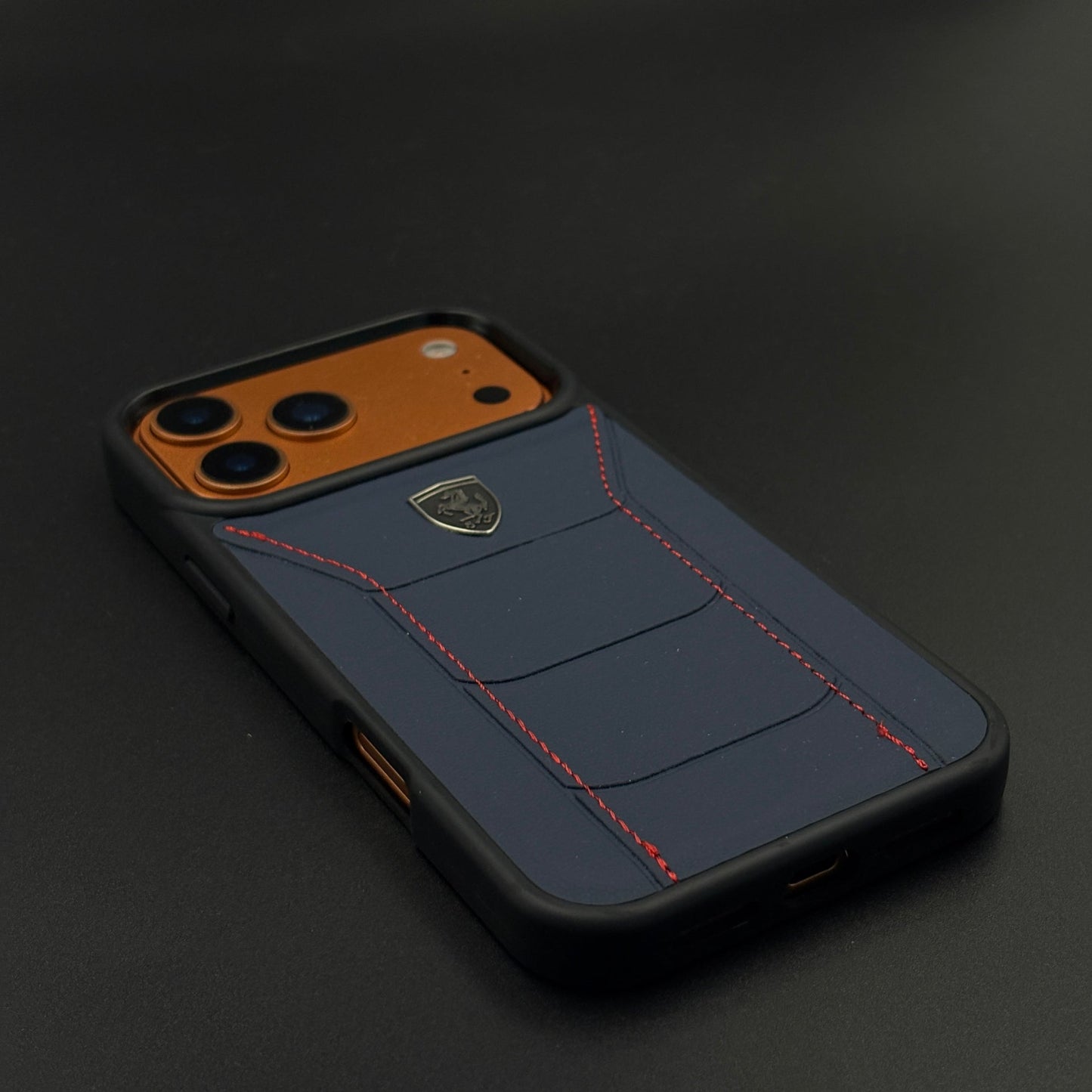 Luxury FR Stitched Leather Phone Case Cover for iPhone 17 Series