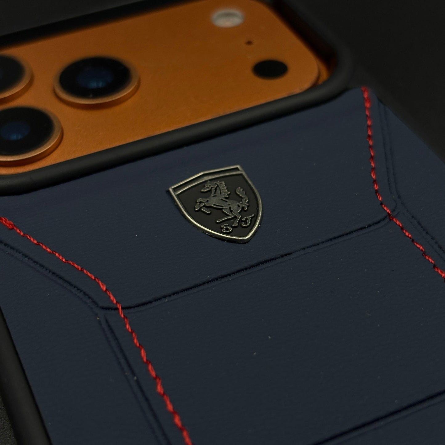 Luxury FR Stitched Leather Phone Case Cover for iPhone 17 Series