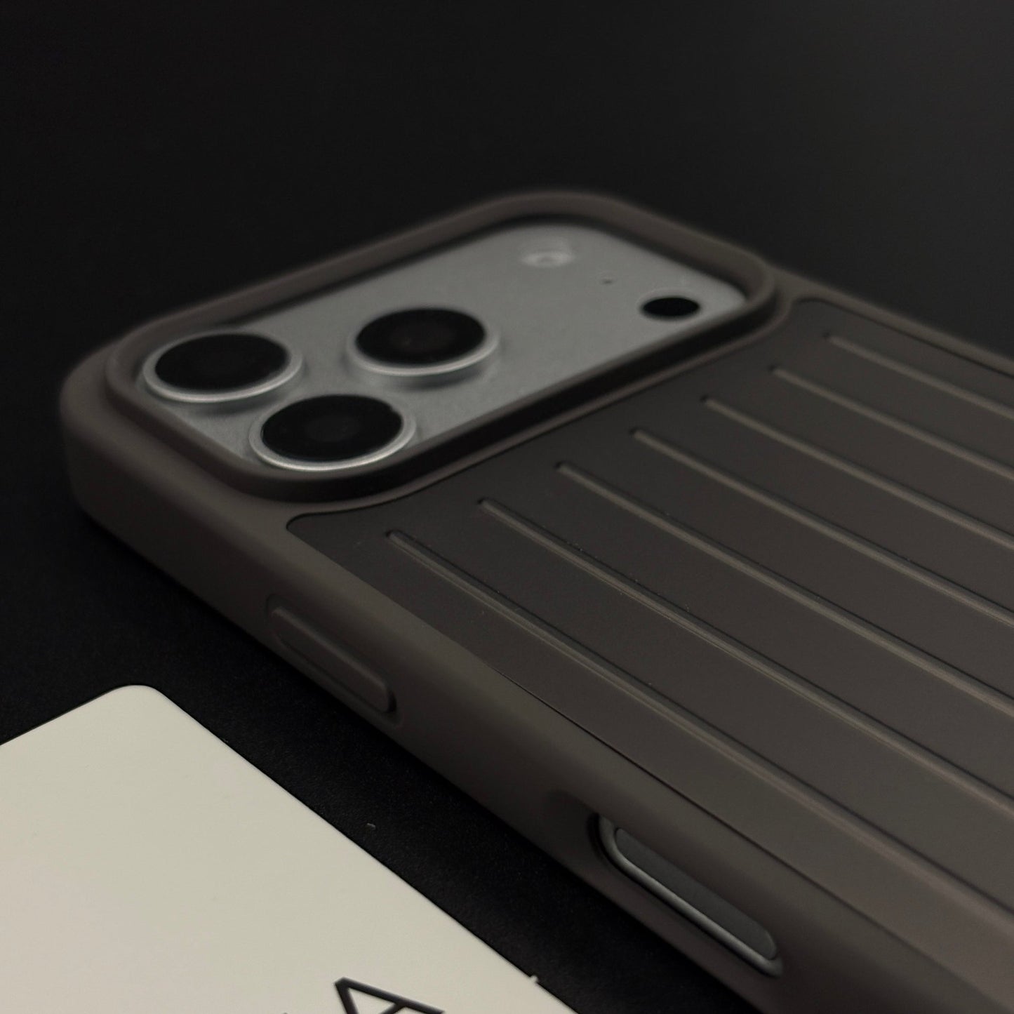 Luxury Luggage Brand RM Vertical Ribbed Hidden MagSafe OG Case for iPhone 17 Series
