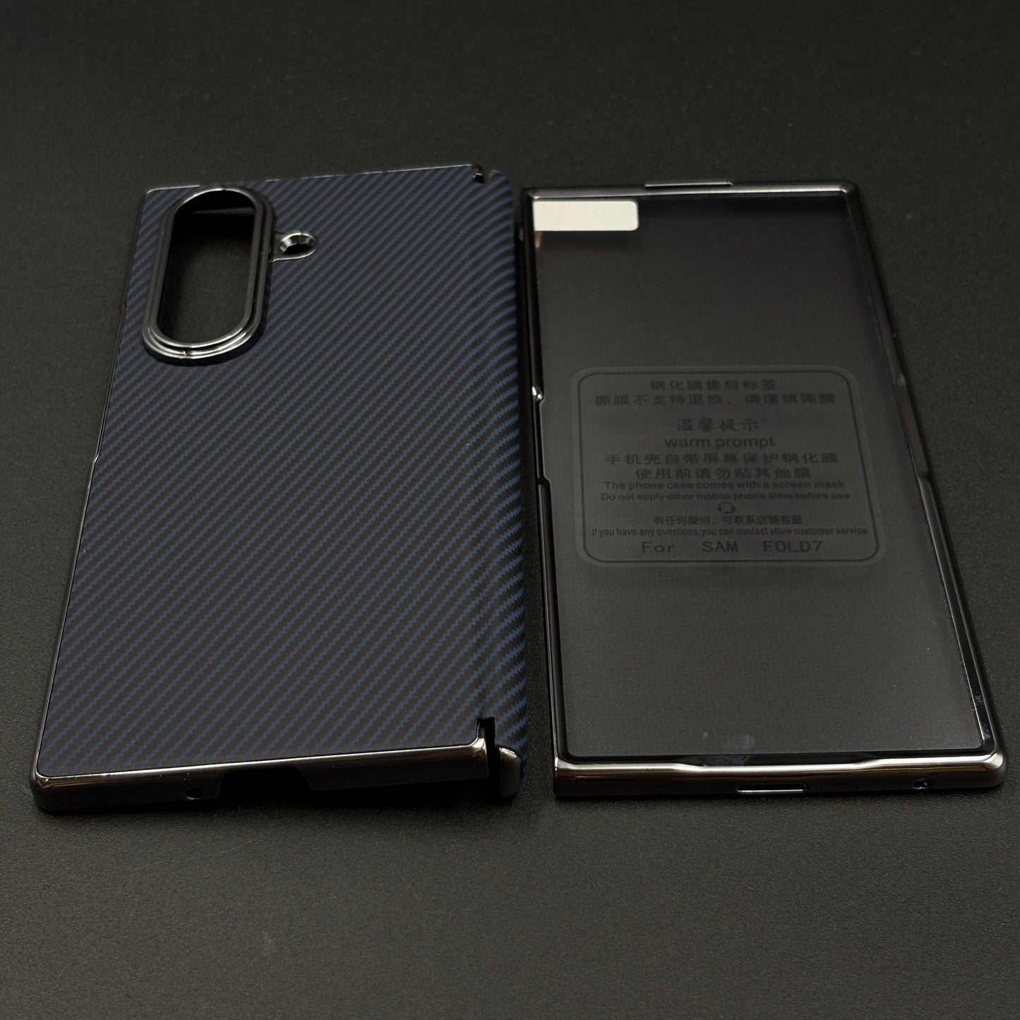 Carbon Fibre Smooth Feel Case with Front Screen Protector For Samsung Galaxy Z Fold 5 | Lightweight | Luxury Look